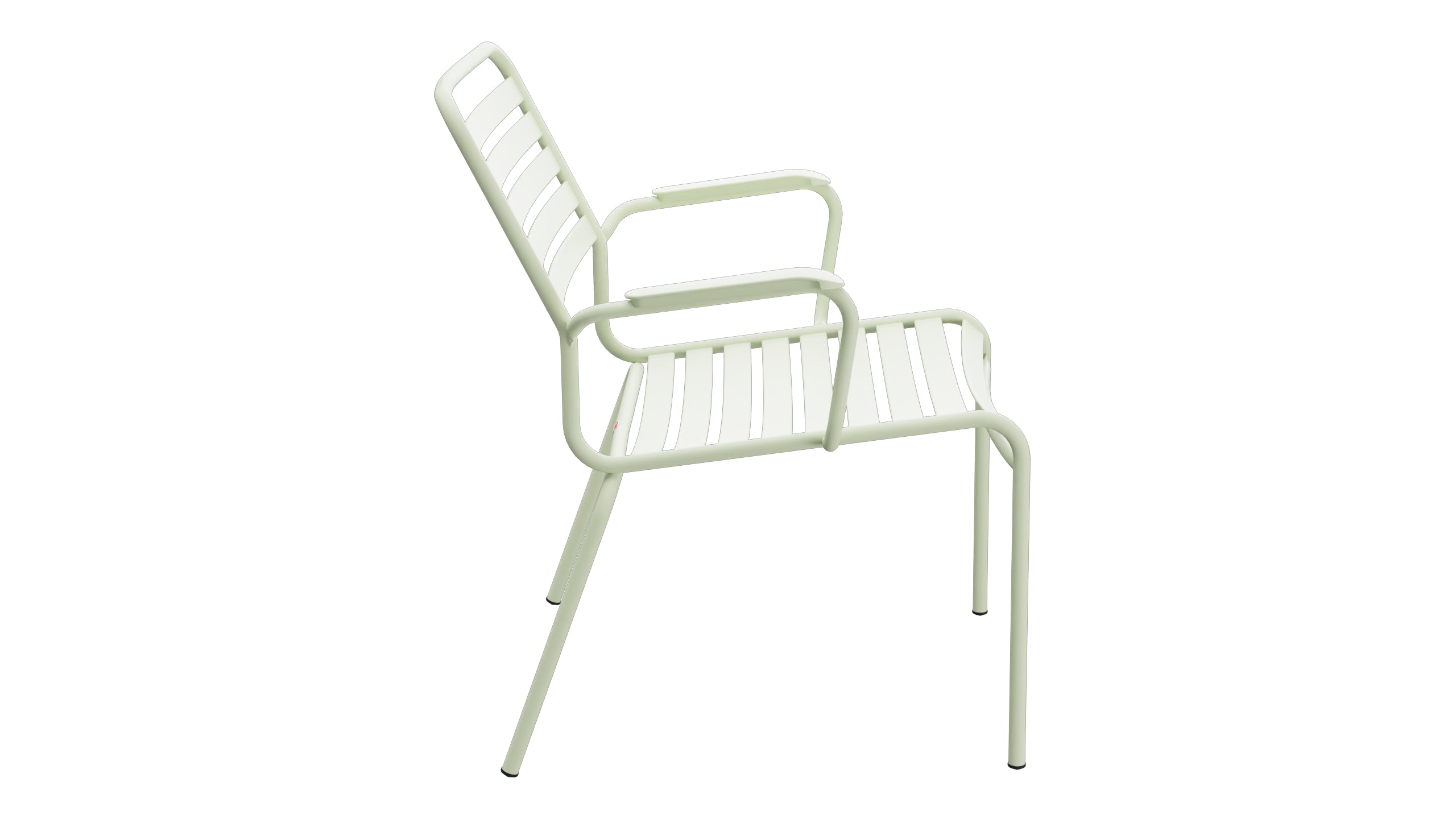Rigi Lättli-Salonsessel mit Armlehne in Pastellgrün präsentiert im Onlineshop von KAQTU Design AG. Gartenstuhl mit Armlehnen ist von Schaffner
