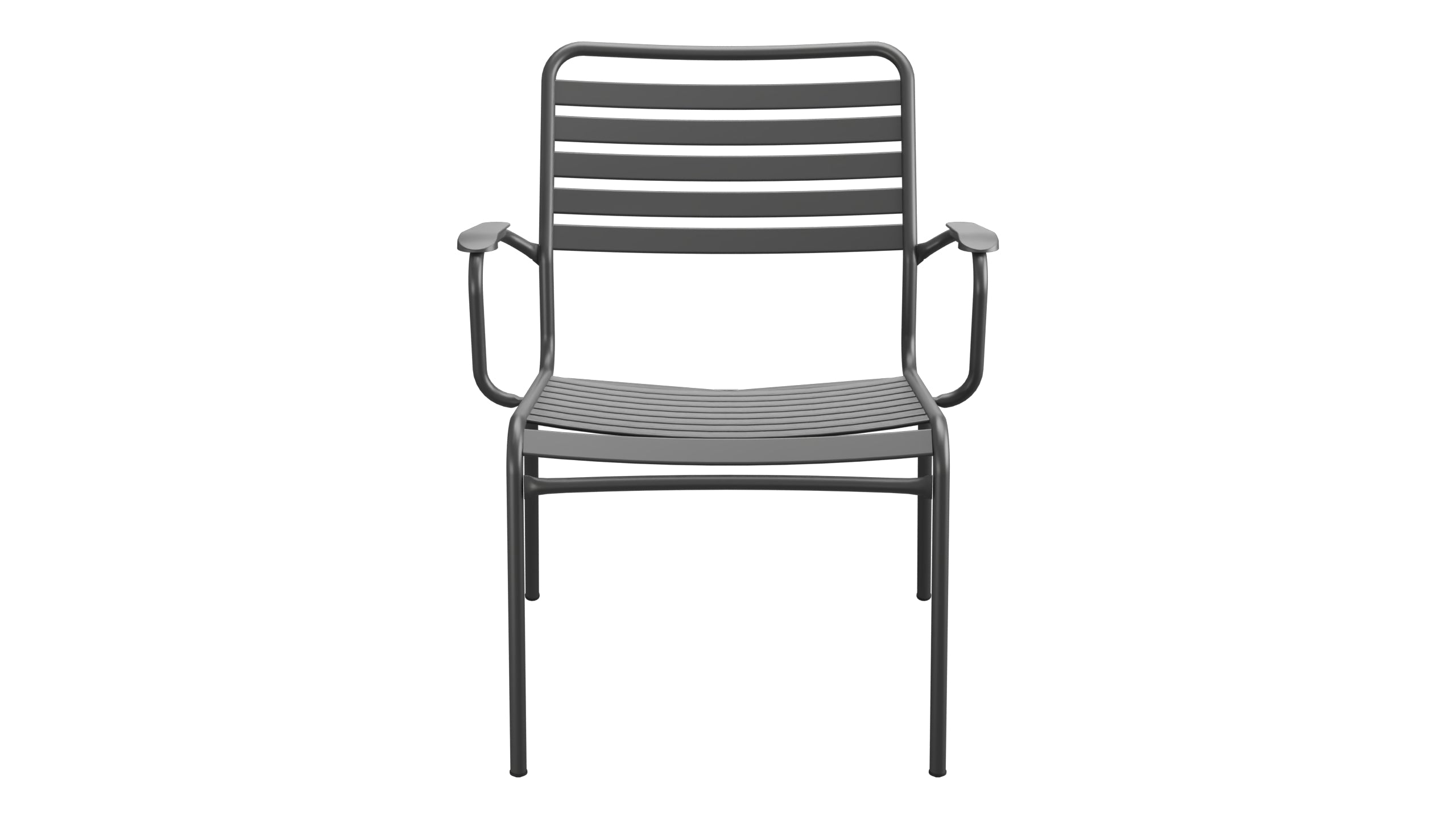 Rigi Lättli-Salonsessel mit Armlehne in Anthrazit präsentiert im Onlineshop von KAQTU Design AG. Gartenstuhl mit Armlehnen ist von Schaffner
