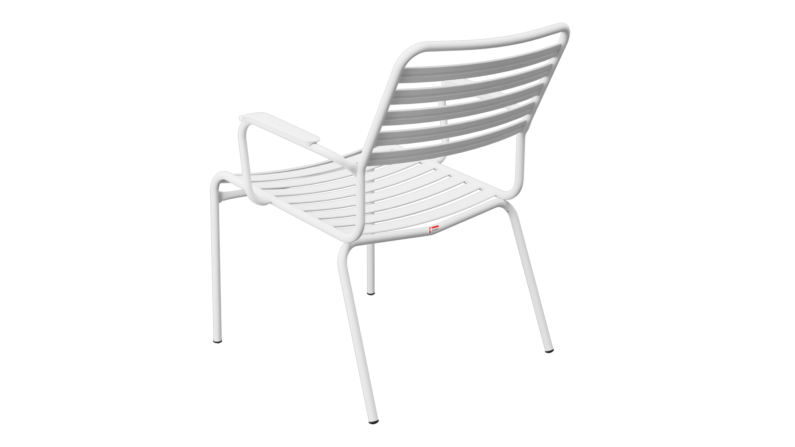 Rigi Lättli-Salonsessel mit Armlehne in Weiss präsentiert im Onlineshop von KAQTU Design AG. Gartenstuhl mit Armlehnen ist von Schaffner