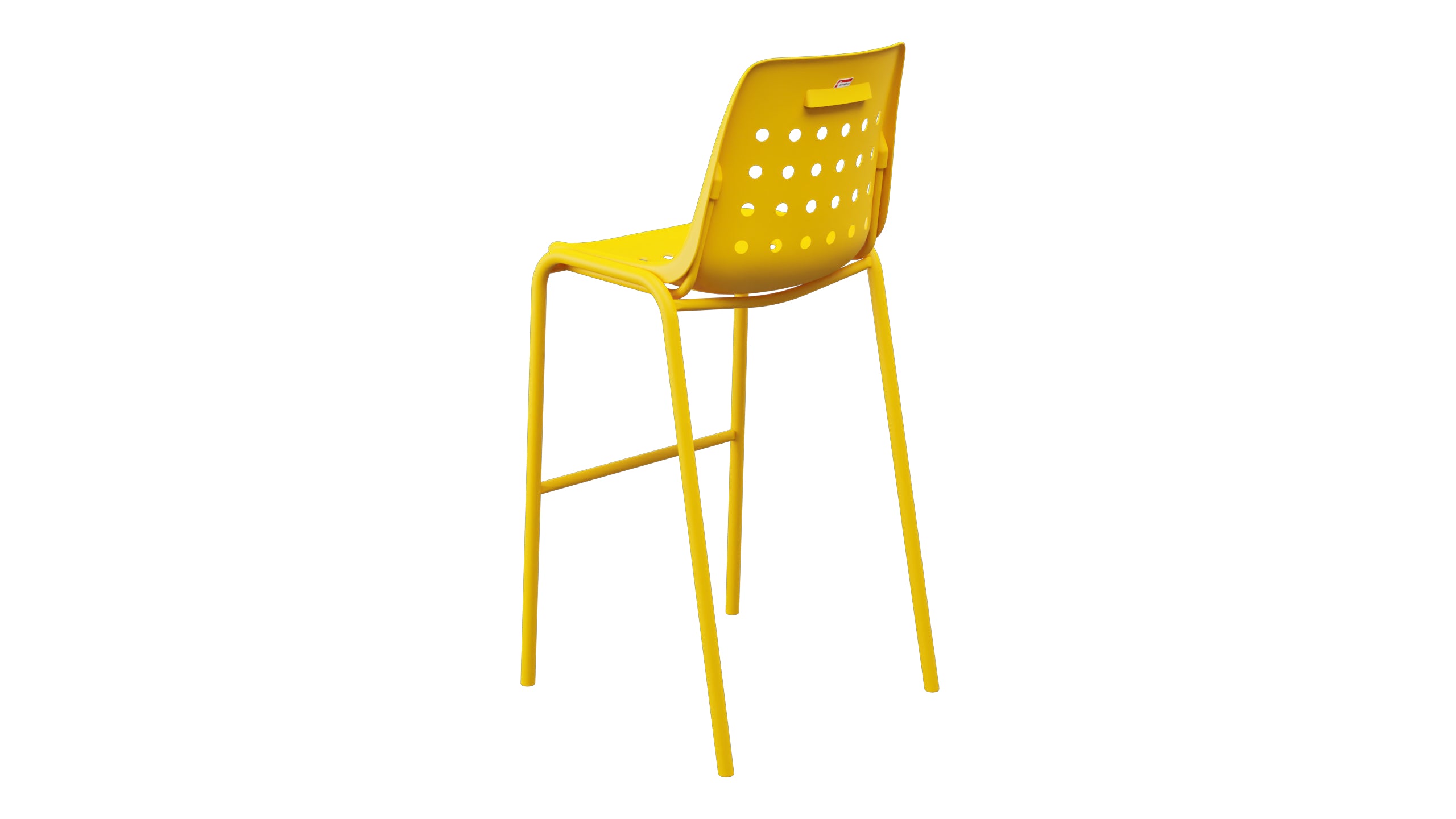 Bermuda Schalen-Barstuhl ohne Armlehne  in Gelb präsentiert im Onlineshop von KAQTU Design AG. Outdoor-Barstuhl ist von Schaffner