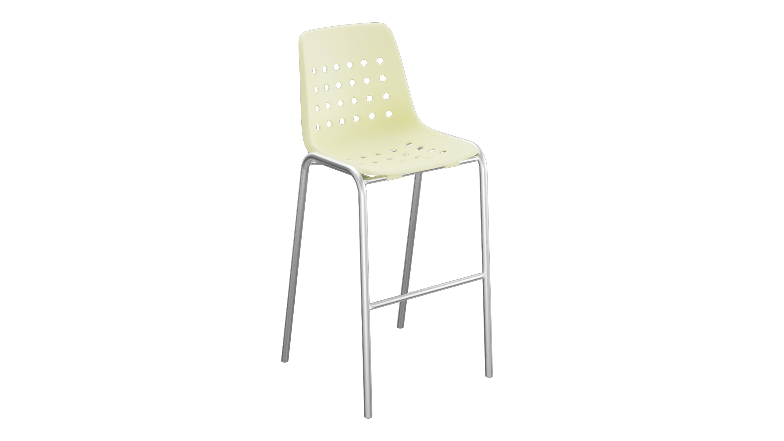 Bermuda Schalen-Barstuhl ohne Armlehne  in Buchsbaumgelb präsentiert im Onlineshop von KAQTU Design AG. Outdoor-Barstuhl ist von Schaffner