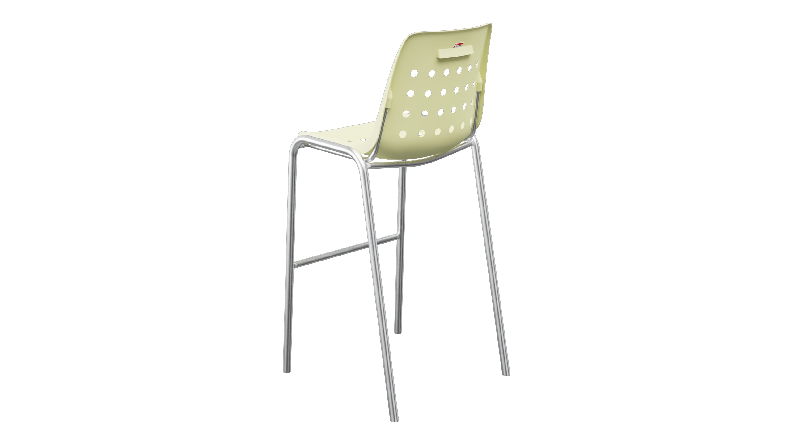 Bermuda Schalen-Barstuhl ohne Armlehne  in Buchsbaumgelb präsentiert im Onlineshop von KAQTU Design AG. Outdoor-Barstuhl ist von Schaffner
