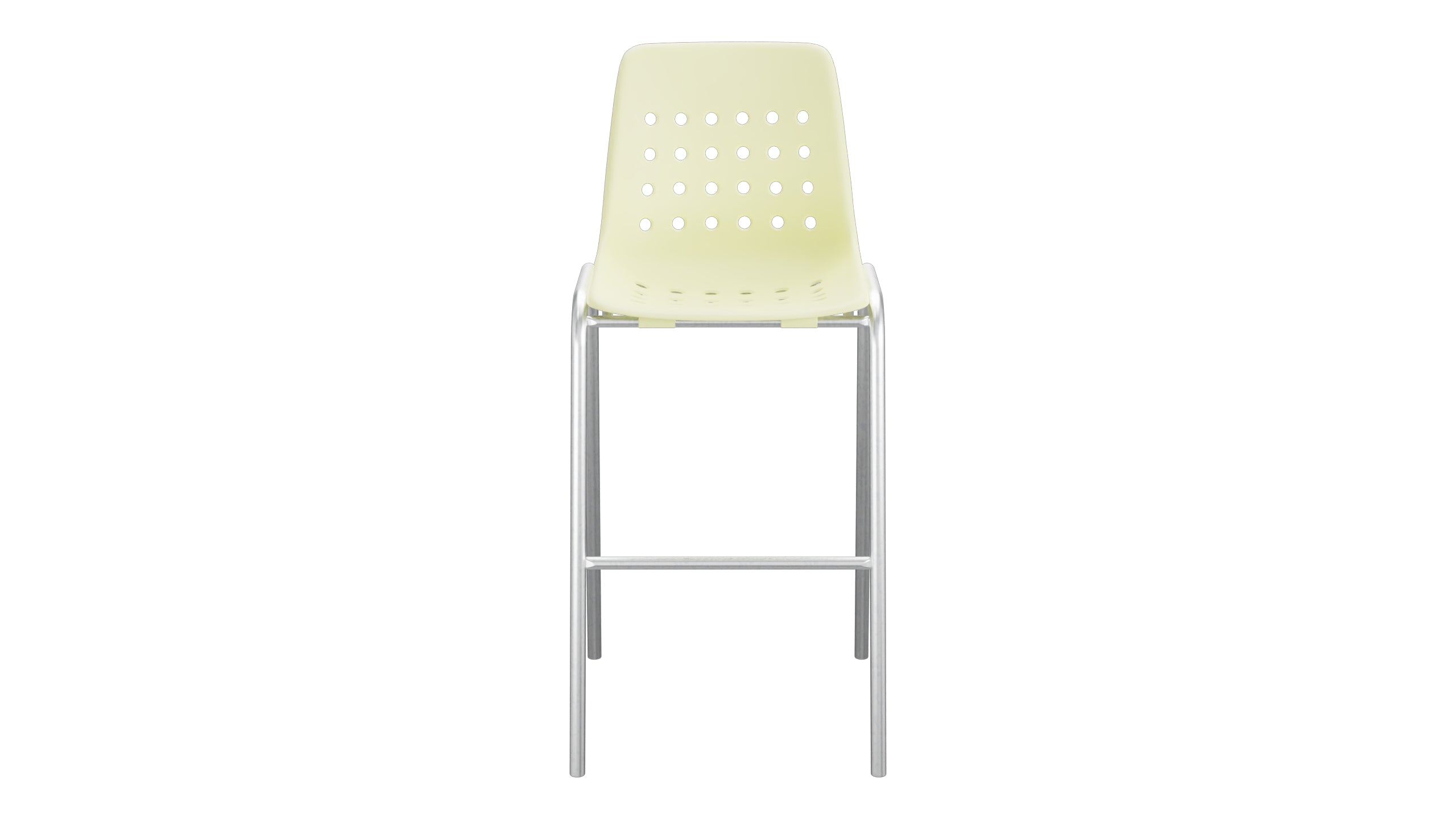 Bermuda Schalen-Barstuhl ohne Armlehne  in Buchsbaumgelb präsentiert im Onlineshop von KAQTU Design AG. Outdoor-Barstuhl ist von Schaffner