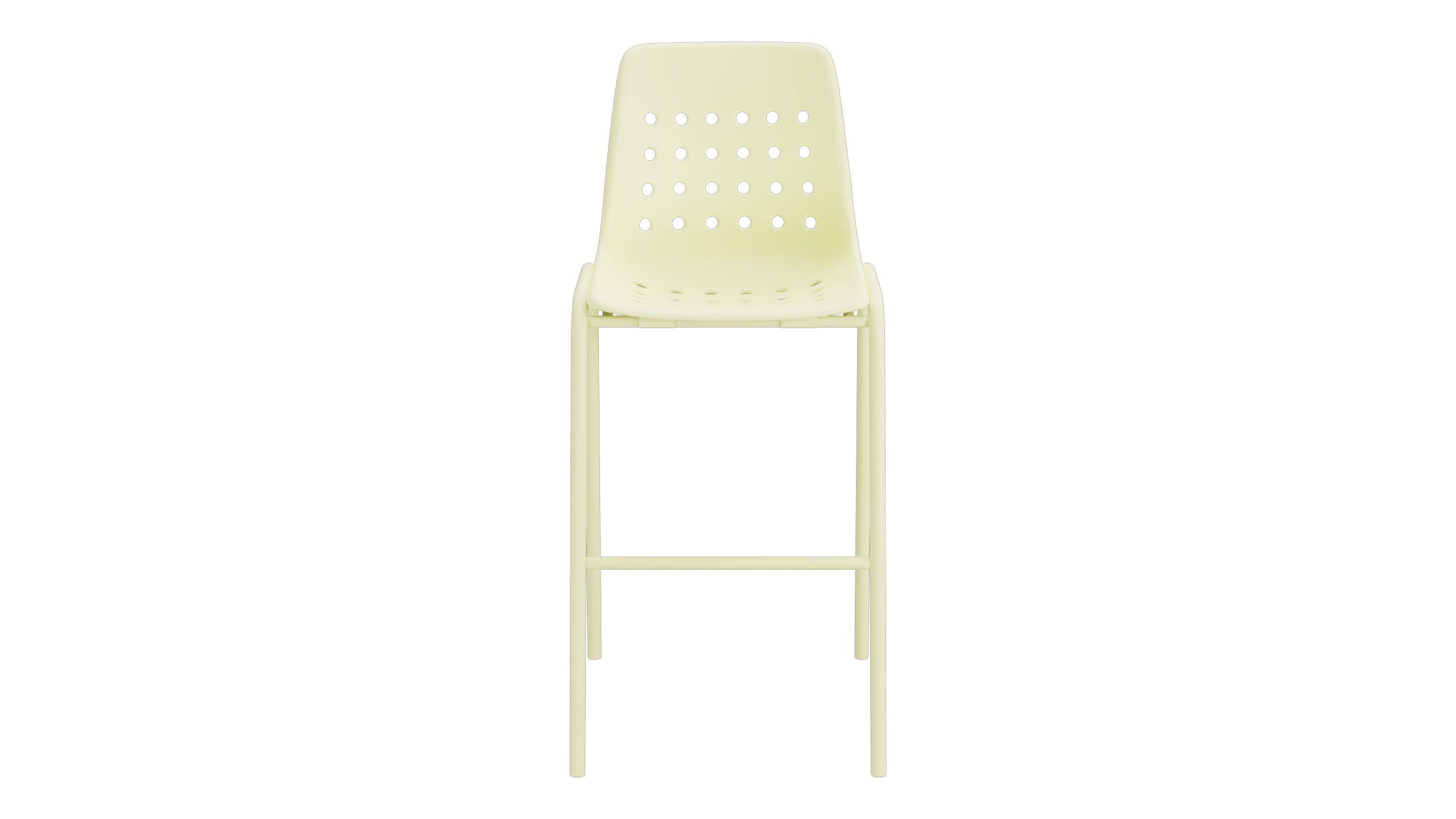 Bermuda Schalen-Barstuhl ohne Armlehne  in Buchsbaumgelb präsentiert im Onlineshop von KAQTU Design AG. Outdoor-Barstuhl ist von Schaffner