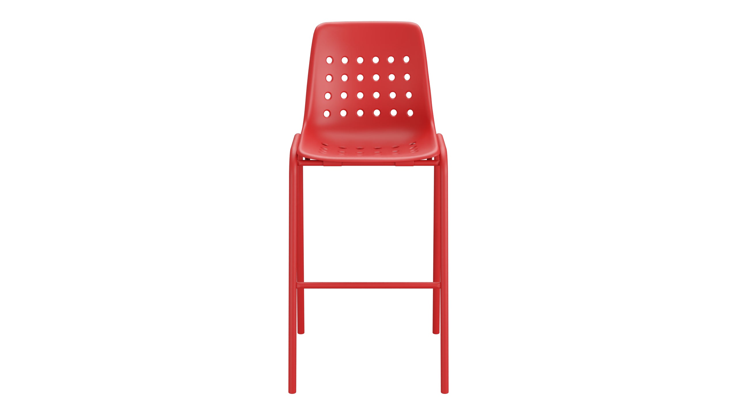 Bermuda Schalen-Barstuhl ohne Armlehne  in Rot präsentiert im Onlineshop von KAQTU Design AG. Outdoor-Barstuhl ist von Schaffner