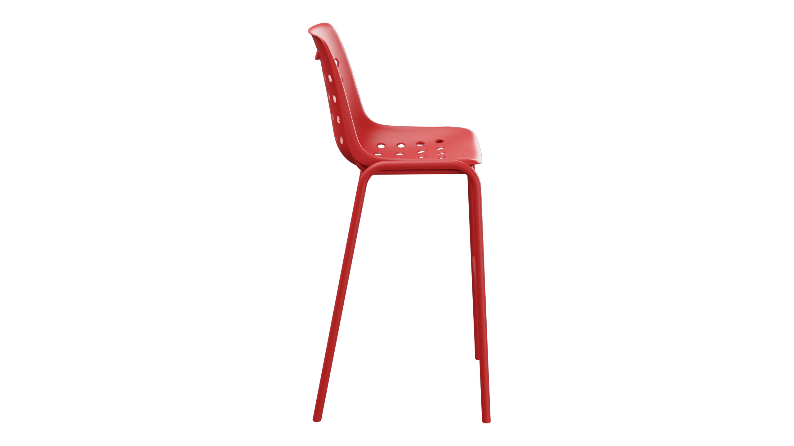 Bermuda Schalen-Barstuhl ohne Armlehne  in Rot präsentiert im Onlineshop von KAQTU Design AG. Outdoor-Barstuhl ist von Schaffner