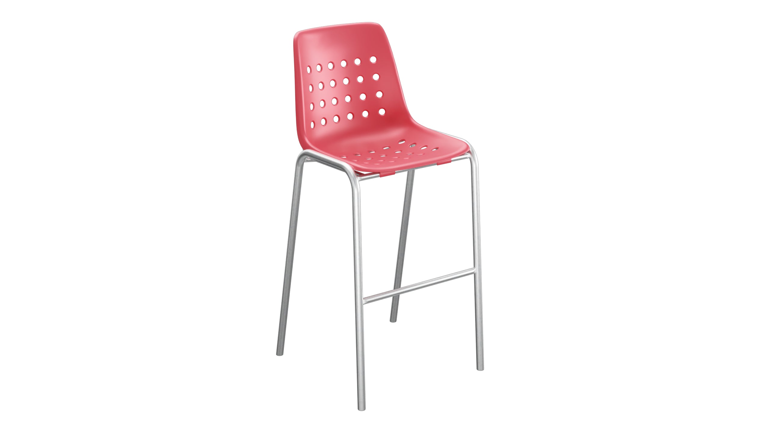 Bermuda Schalen-Barstuhl ohne Armlehne  in Ahornrot präsentiert im Onlineshop von KAQTU Design AG. Outdoor-Barstuhl ist von Schaffner