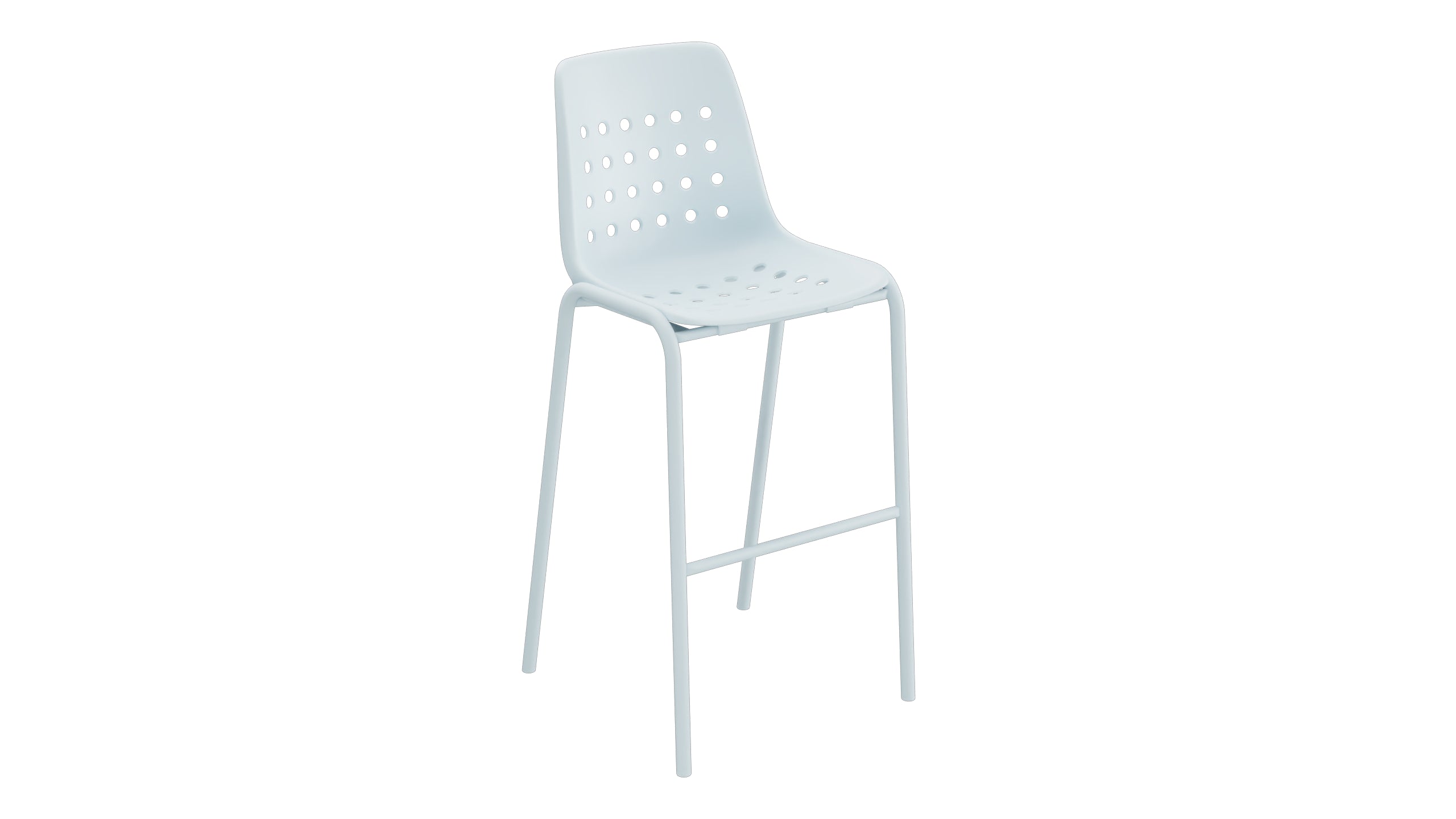 Bermuda Schalen-Barstuhl ohne Armlehne  in Pastellblau präsentiert im Onlineshop von KAQTU Design AG. Outdoor-Barstuhl ist von Schaffner
