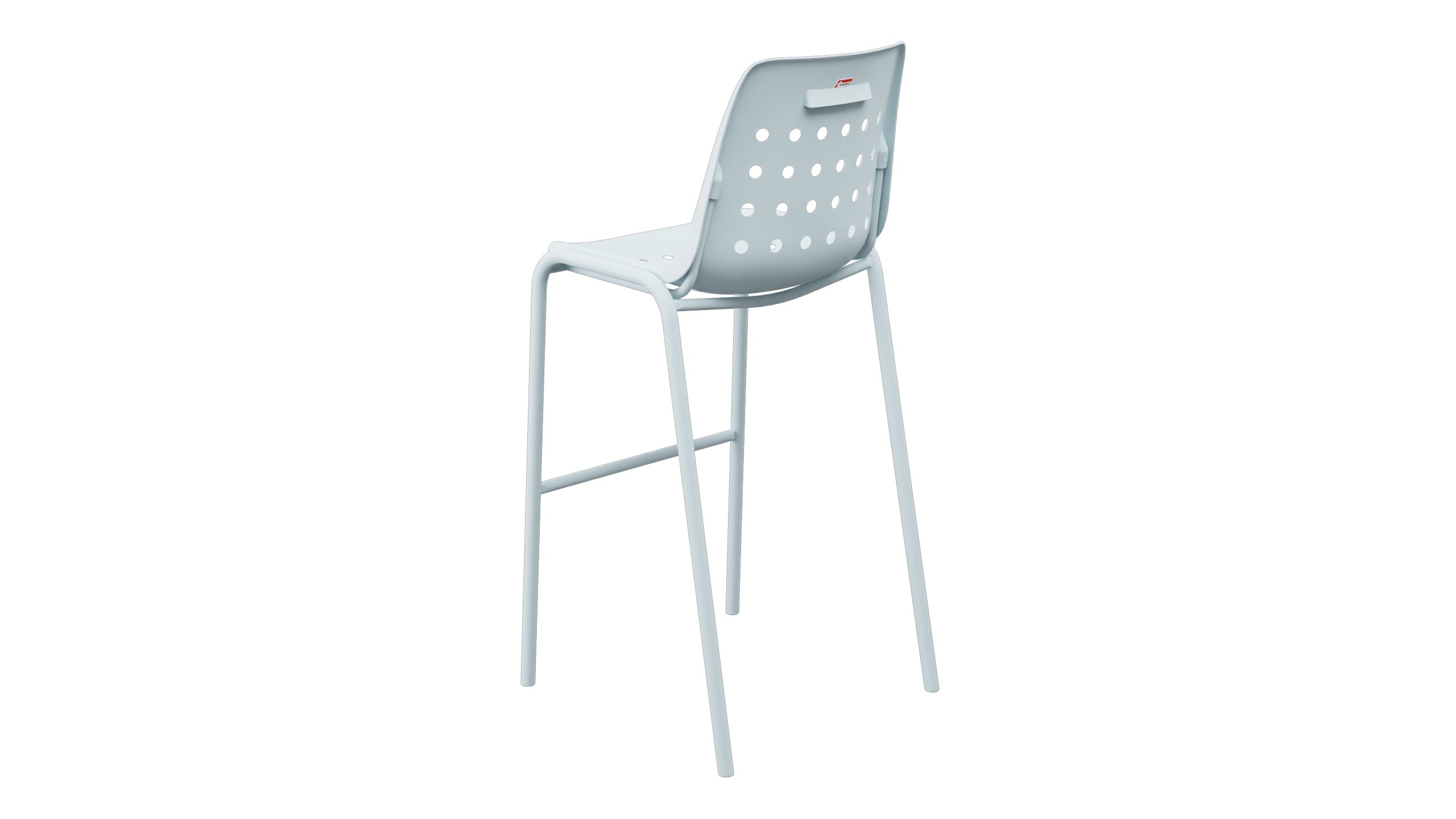 Bermuda Schalen-Barstuhl ohne Armlehne  in Pastellblau präsentiert im Onlineshop von KAQTU Design AG. Outdoor-Barstuhl ist von Schaffner