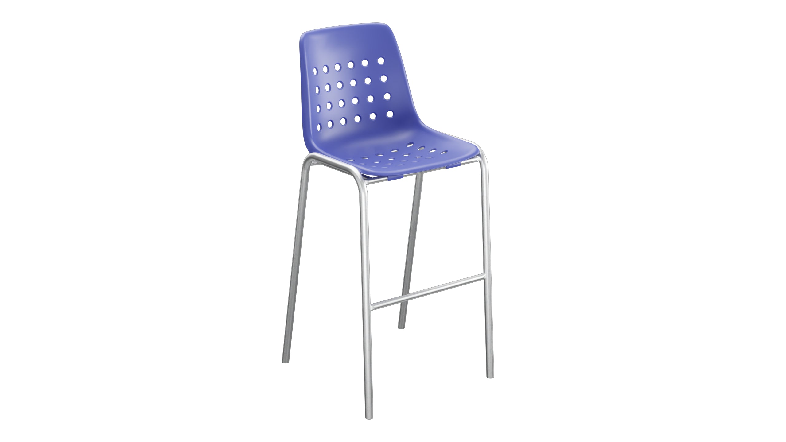 Bermuda Schalen-Barstuhl ohne Armlehne  in Blau präsentiert im Onlineshop von KAQTU Design AG. Outdoor-Barstuhl ist von Schaffner