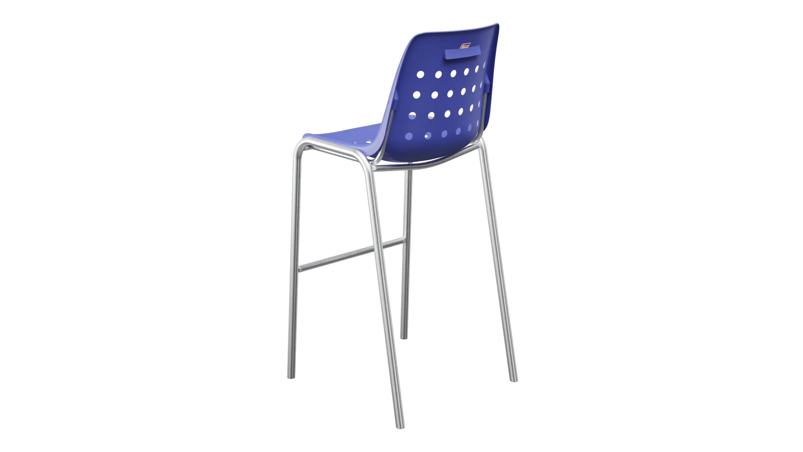 Bermuda Schalen-Barstuhl ohne Armlehne  in Blau präsentiert im Onlineshop von KAQTU Design AG. Outdoor-Barstuhl ist von Schaffner