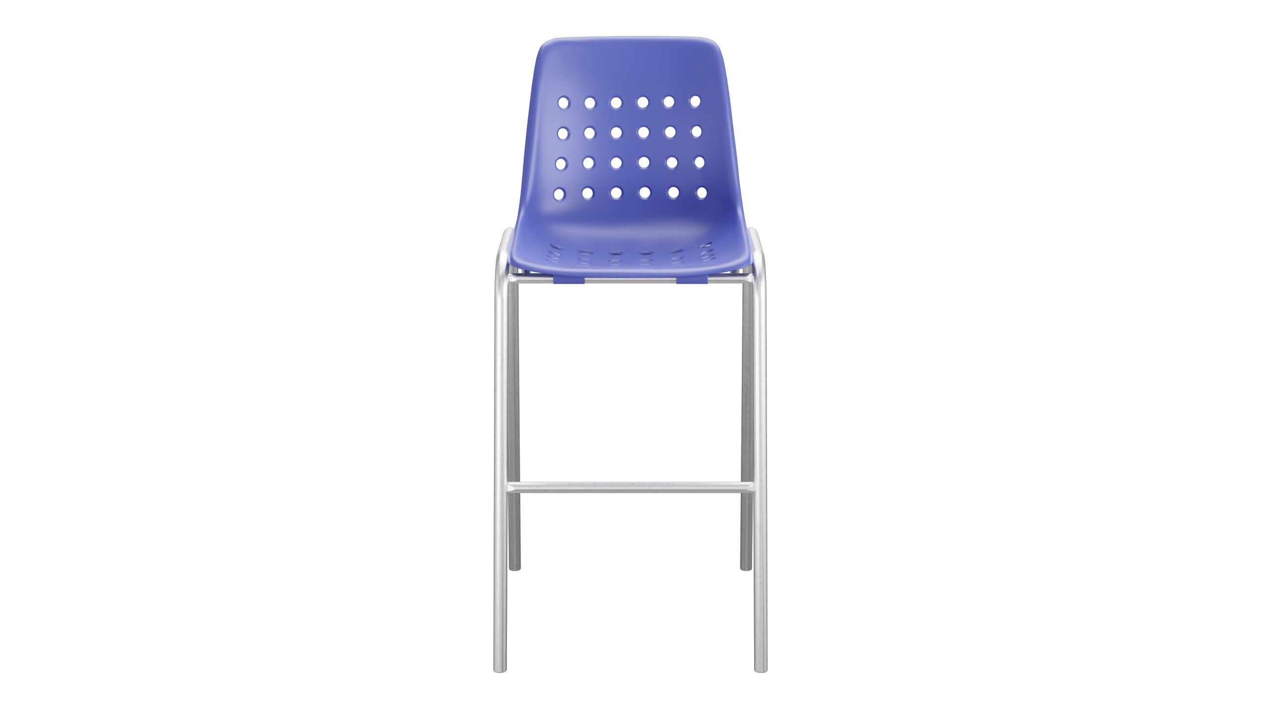 Bermuda Schalen-Barstuhl ohne Armlehne  in Blau präsentiert im Onlineshop von KAQTU Design AG. Outdoor-Barstuhl ist von Schaffner