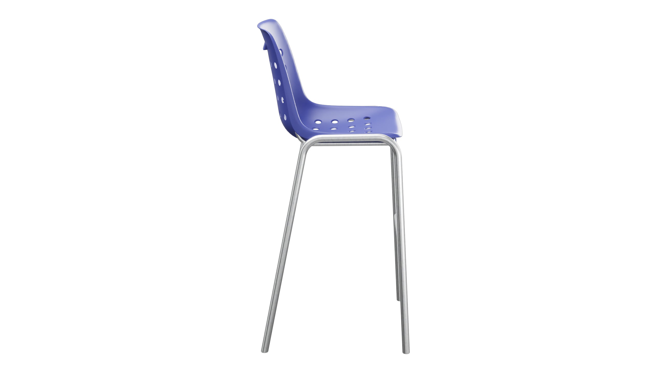 Bermuda Schalen-Barstuhl ohne Armlehne  in Blau präsentiert im Onlineshop von KAQTU Design AG. Outdoor-Barstuhl ist von Schaffner