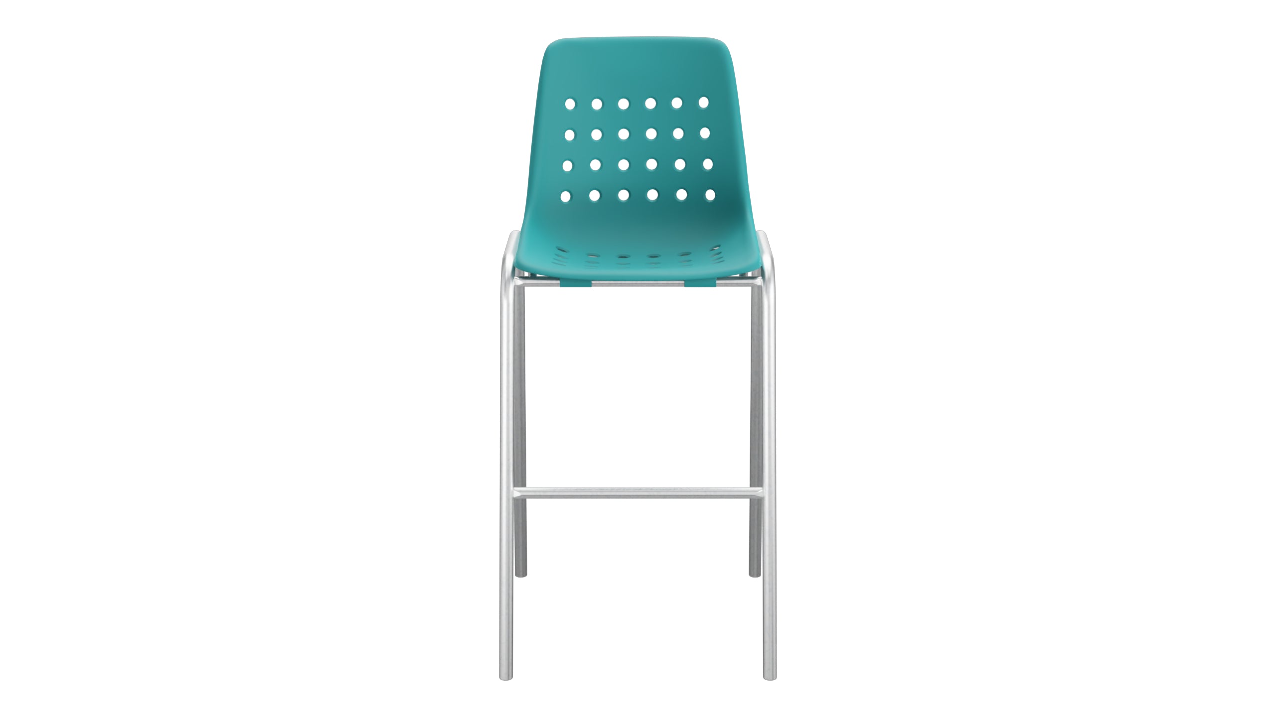 Bermuda Schalen-Barstuhl ohne Armlehne  in Kaliblau präsentiert im Onlineshop von KAQTU Design AG. Outdoor-Barstuhl ist von Schaffner