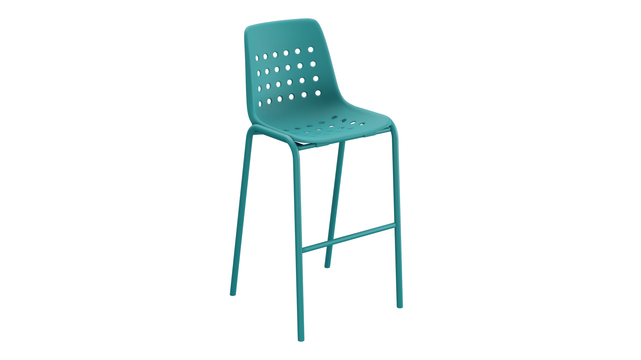 Bermuda Schalen-Barstuhl ohne Armlehne  in Kaliblau präsentiert im Onlineshop von KAQTU Design AG. Outdoor-Barstuhl ist von Schaffner
