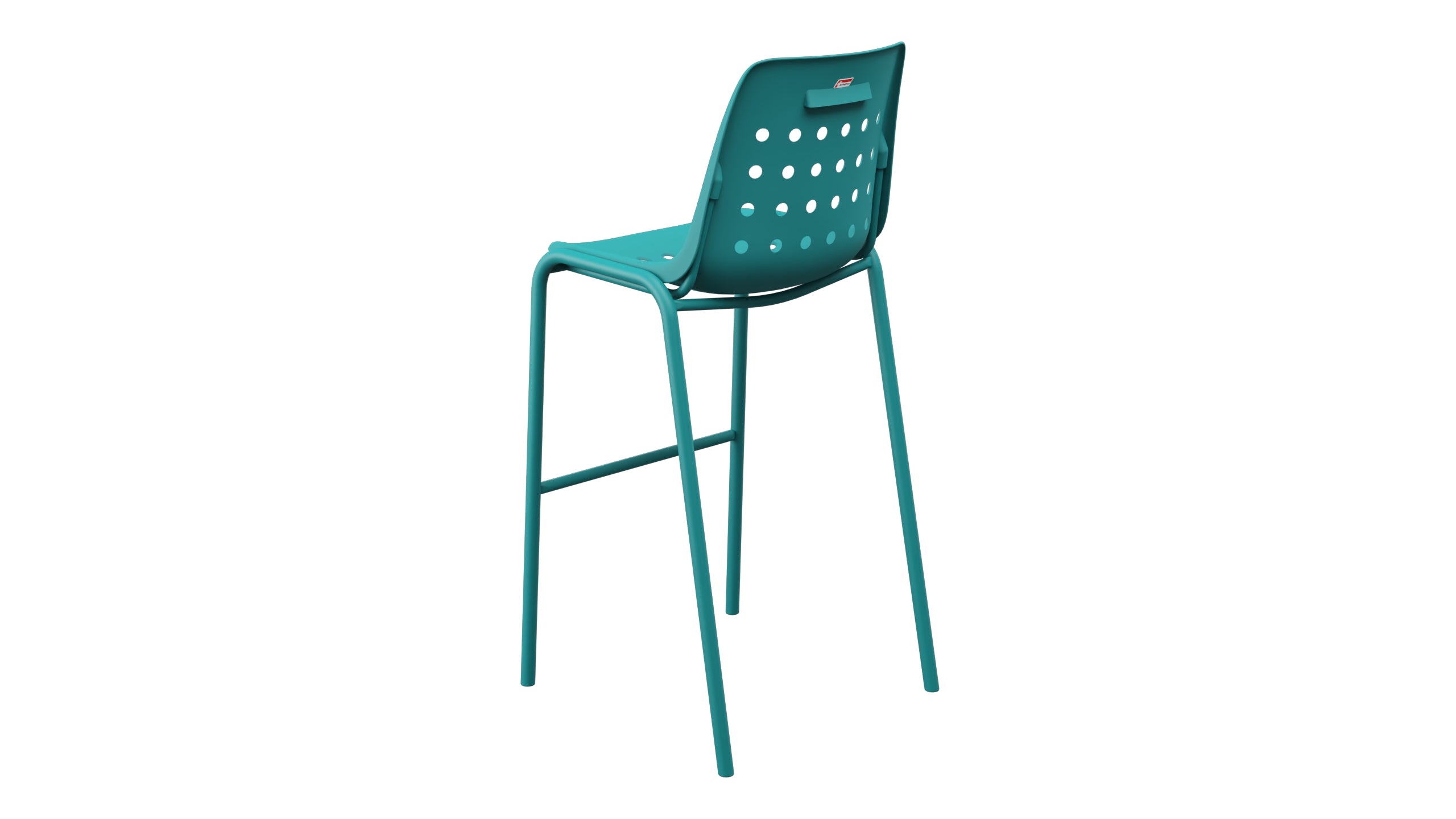 Bermuda Schalen-Barstuhl ohne Armlehne  in Kaliblau präsentiert im Onlineshop von KAQTU Design AG. Outdoor-Barstuhl ist von Schaffner