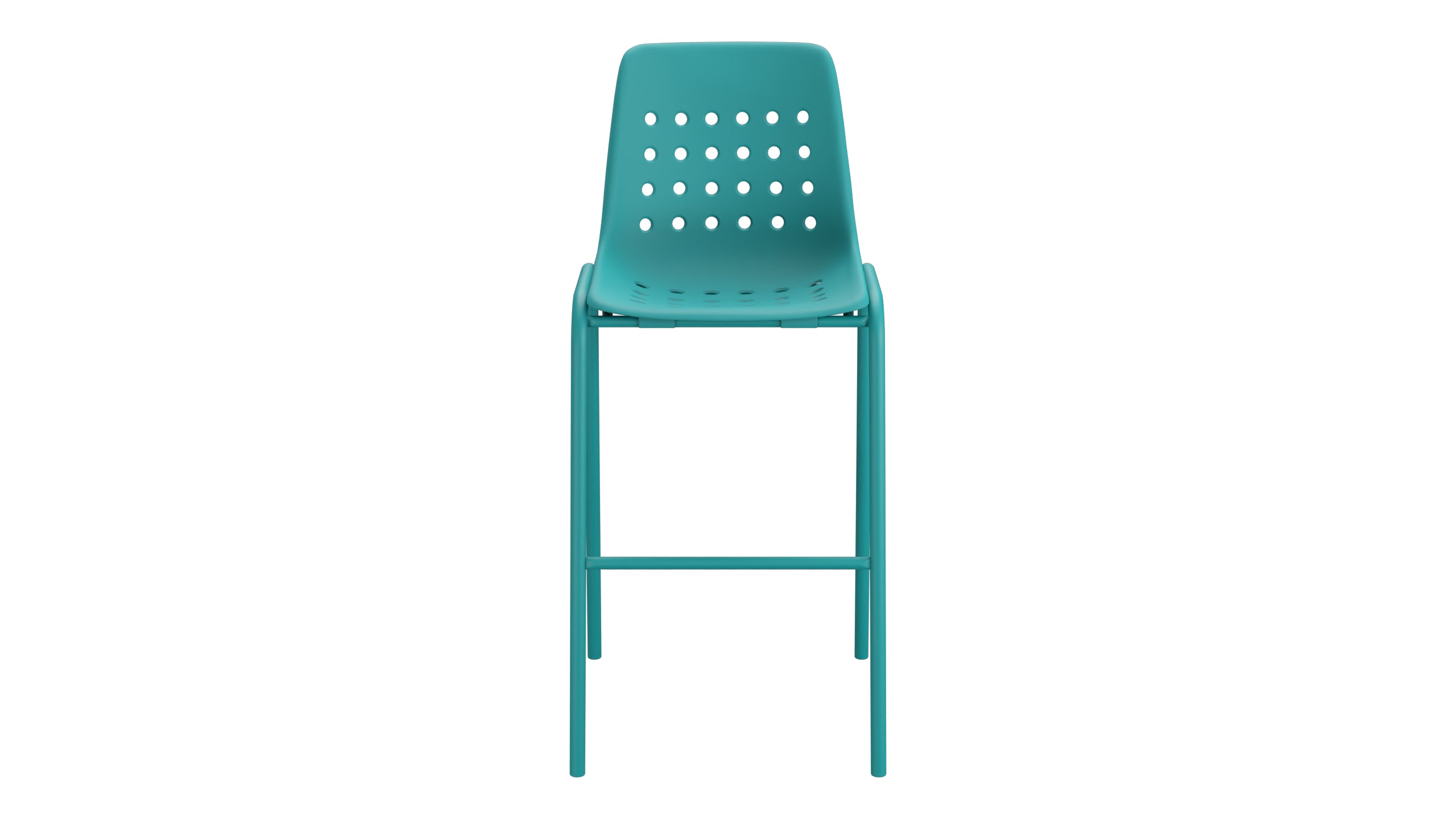 Bermuda Schalen-Barstuhl ohne Armlehne  in Kaliblau präsentiert im Onlineshop von KAQTU Design AG. Outdoor-Barstuhl ist von Schaffner