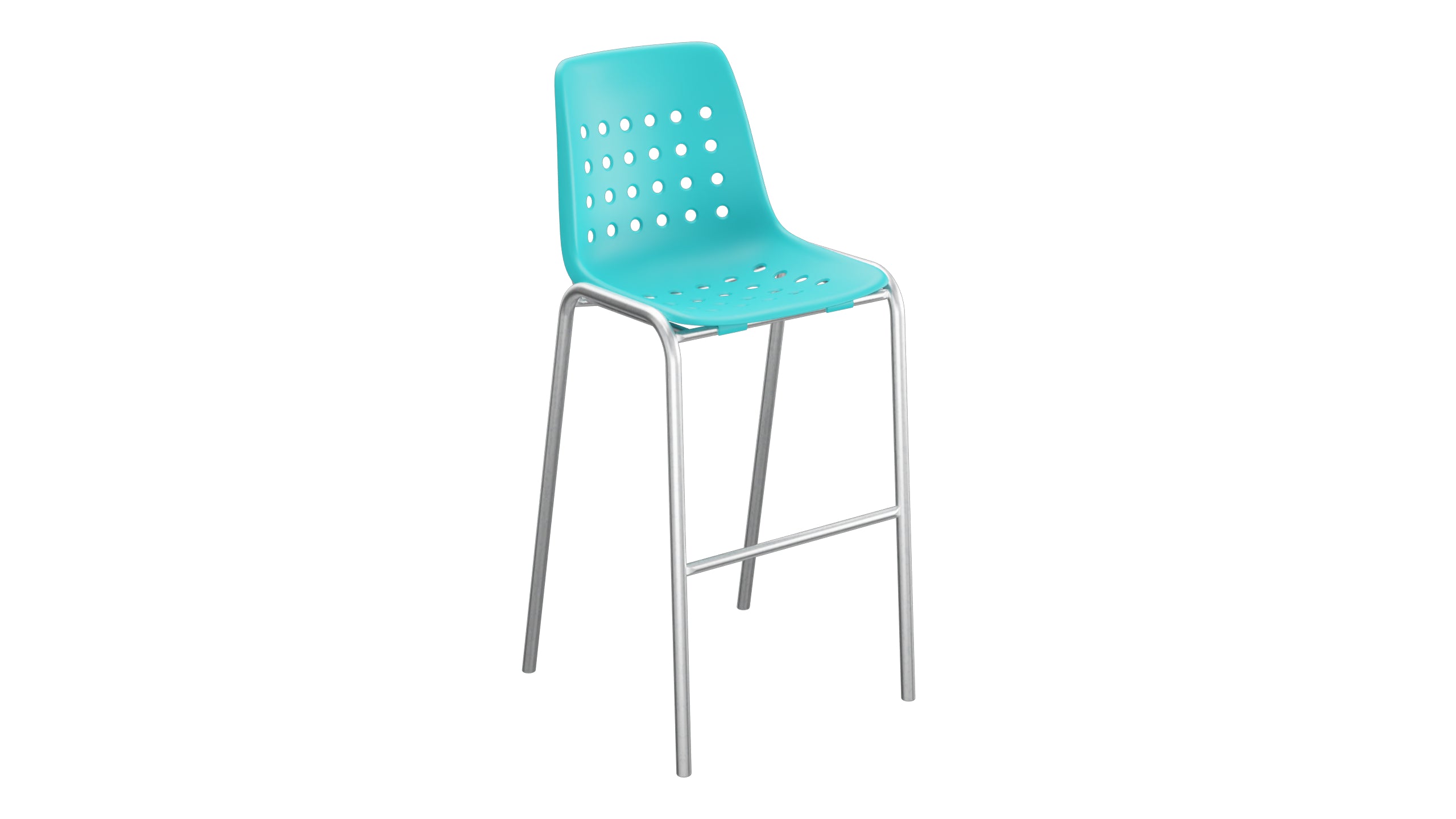 Bermuda Schalen-Barstuhl ohne Armlehne  in Türkis präsentiert im Onlineshop von KAQTU Design AG. Outdoor-Barstuhl ist von Schaffner