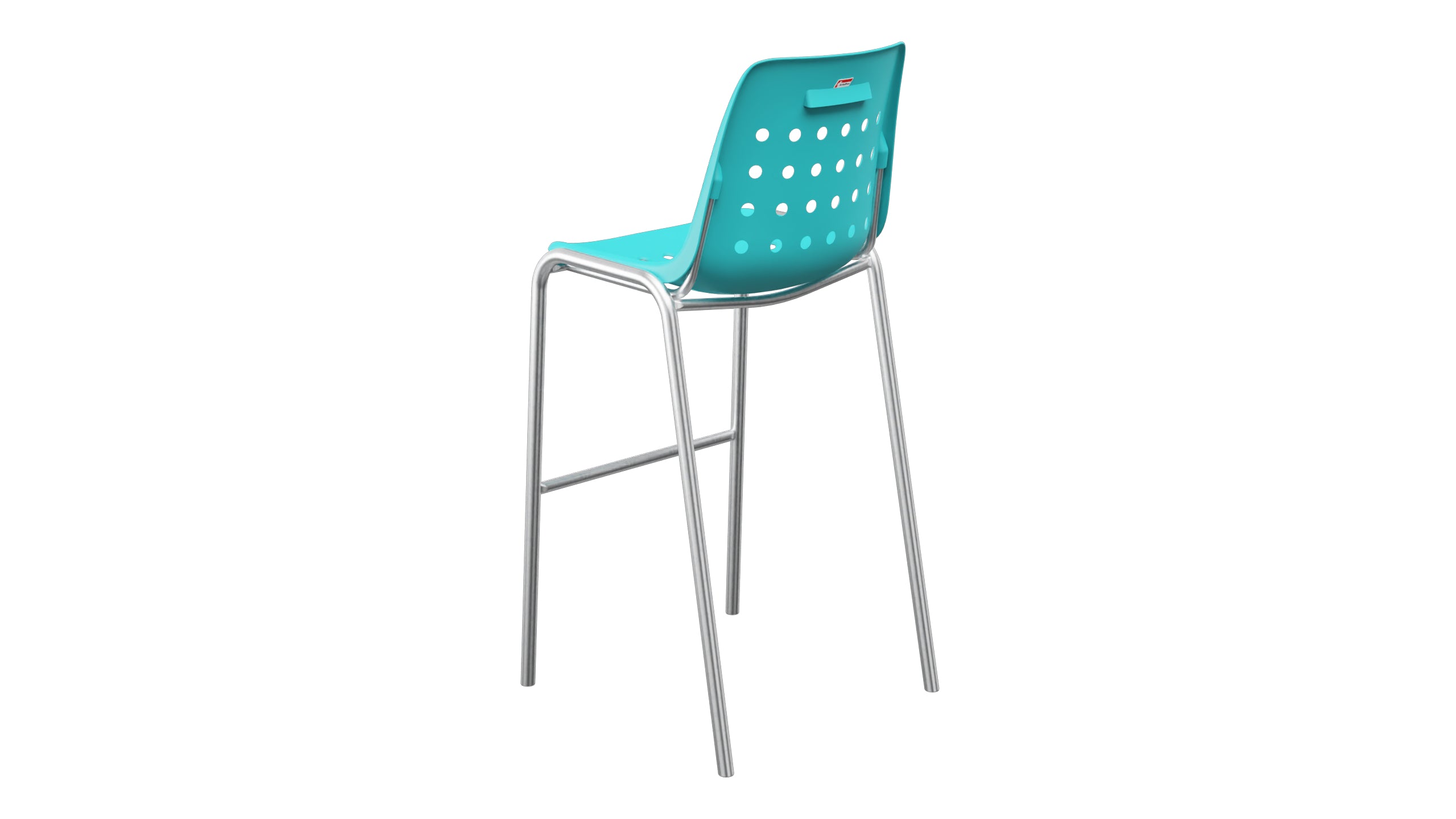 Bermuda Schalen-Barstuhl ohne Armlehne  in Türkis präsentiert im Onlineshop von KAQTU Design AG. Outdoor-Barstuhl ist von Schaffner