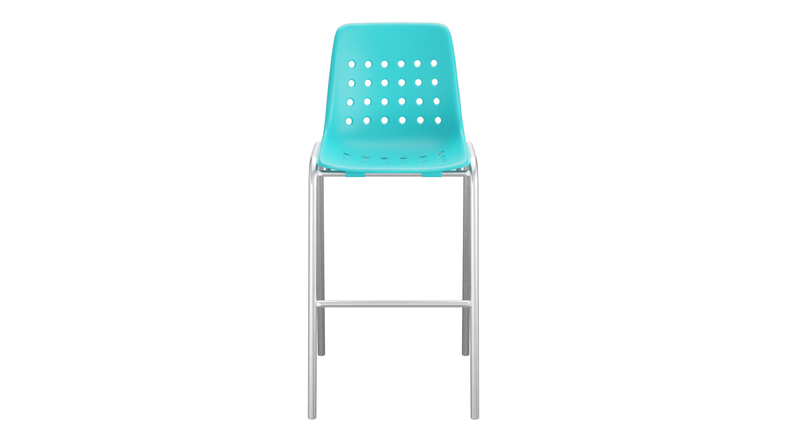 Bermuda Schalen-Barstuhl ohne Armlehne  in Türkis präsentiert im Onlineshop von KAQTU Design AG. Outdoor-Barstuhl ist von Schaffner
