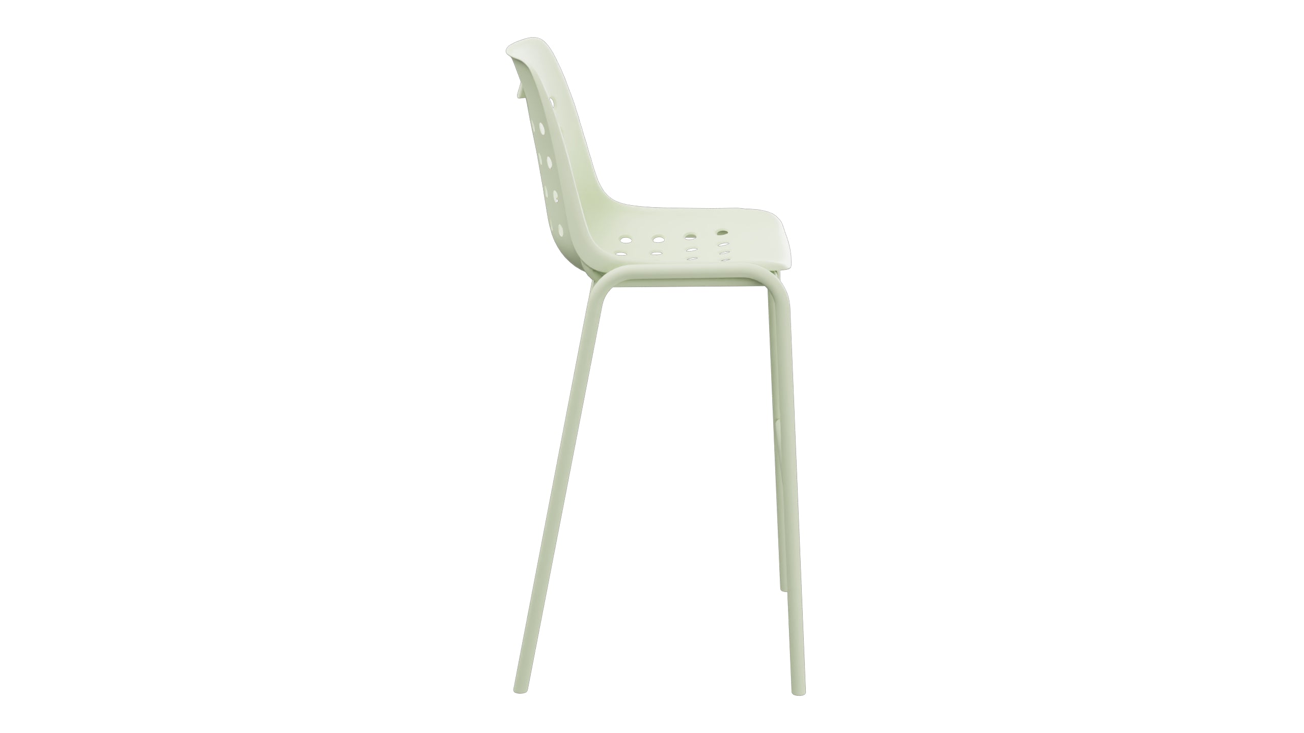 Bermuda Schalen-Barstuhl ohne Armlehne  in Pastellgrün präsentiert im Onlineshop von KAQTU Design AG. Outdoor-Barstuhl ist von Schaffner