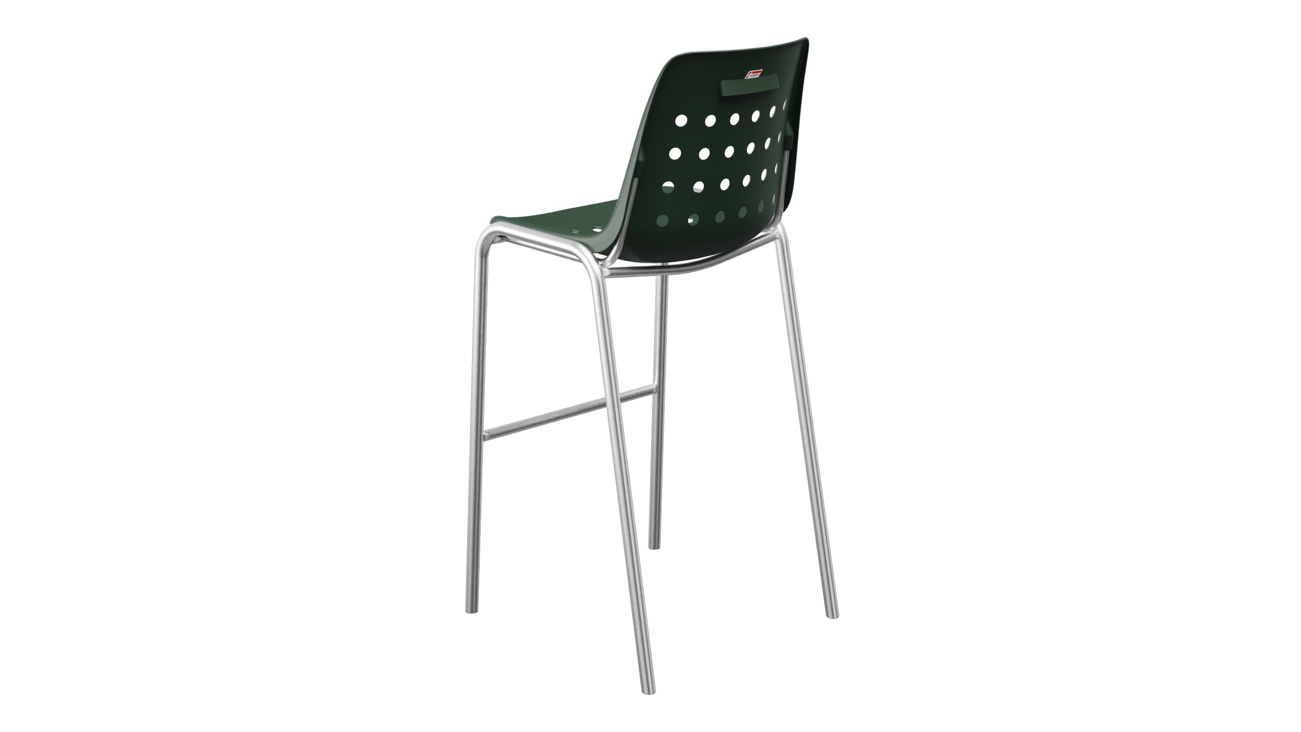 Bermuda Schalen-Barstuhl ohne Armlehne  in Tannengrün präsentiert im Onlineshop von KAQTU Design AG. Outdoor-Barstuhl ist von Schaffner