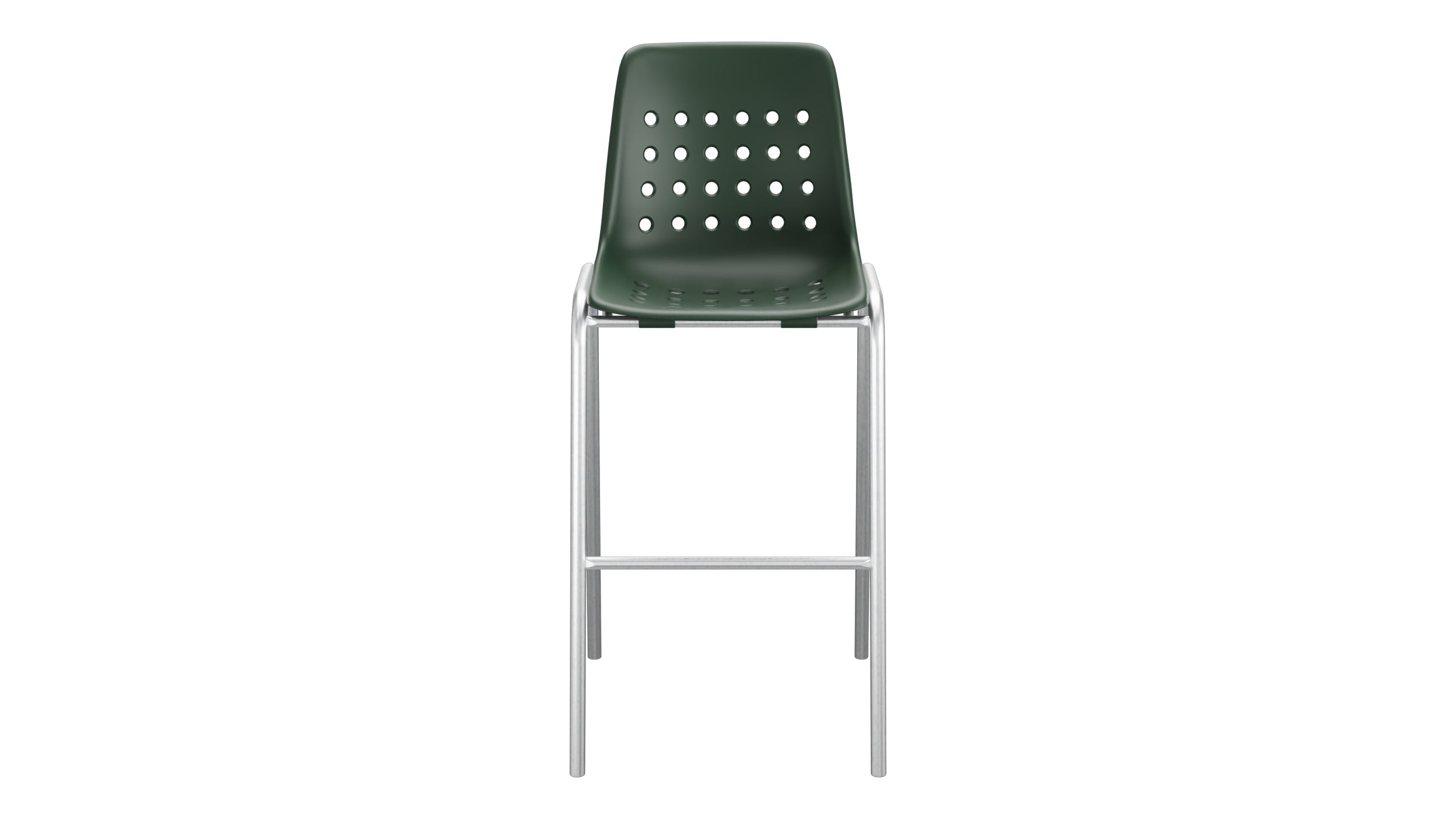 Bermuda Schalen-Barstuhl ohne Armlehne  in Tannengrün präsentiert im Onlineshop von KAQTU Design AG. Outdoor-Barstuhl ist von Schaffner
