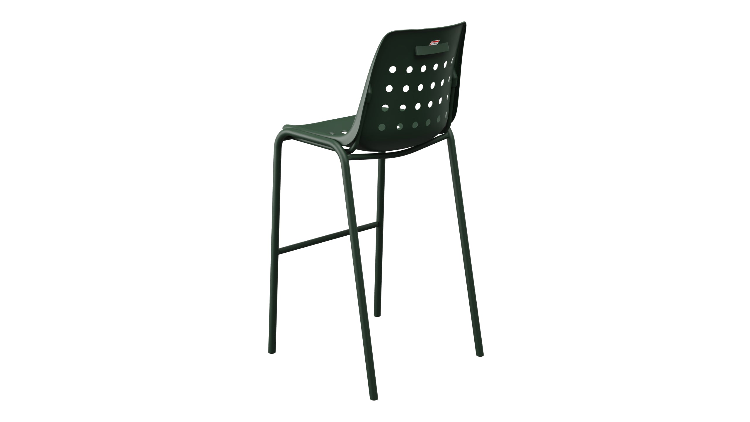 Bermuda Schalen-Barstuhl ohne Armlehne  in Tannengrün präsentiert im Onlineshop von KAQTU Design AG. Outdoor-Barstuhl ist von Schaffner