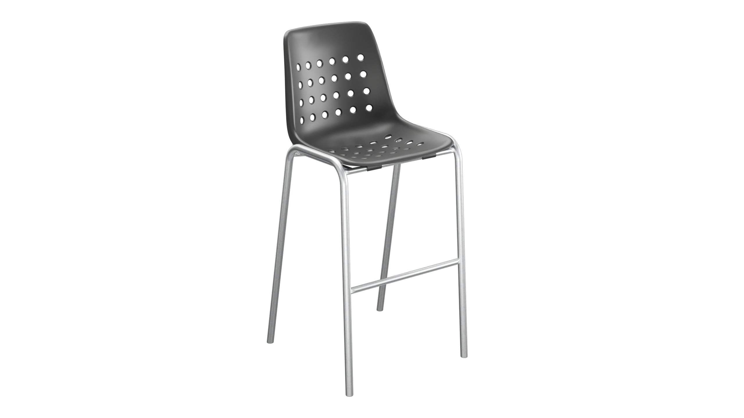 Bermuda Schalen-Barstuhl ohne Armlehne  in Anthrazit präsentiert im Onlineshop von KAQTU Design AG. Outdoor-Barstuhl ist von Schaffner