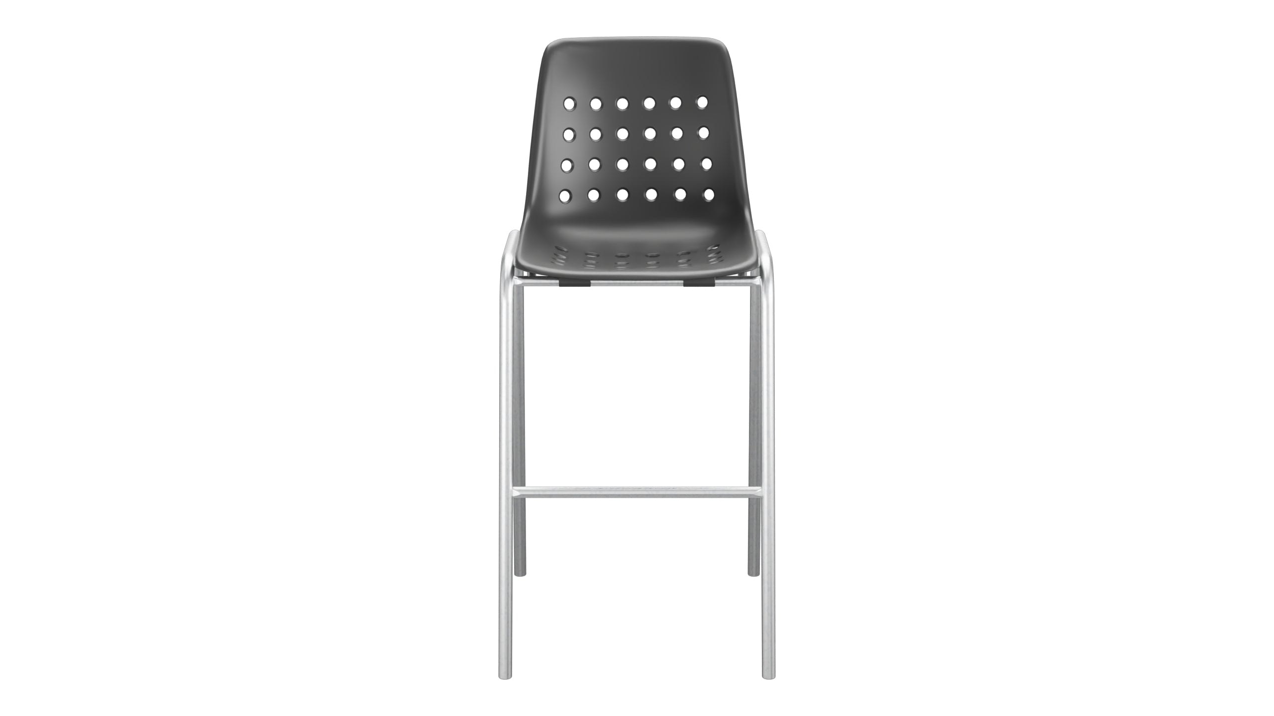 Bermuda Schalen-Barstuhl ohne Armlehne  in Anthrazit präsentiert im Onlineshop von KAQTU Design AG. Outdoor-Barstuhl ist von Schaffner