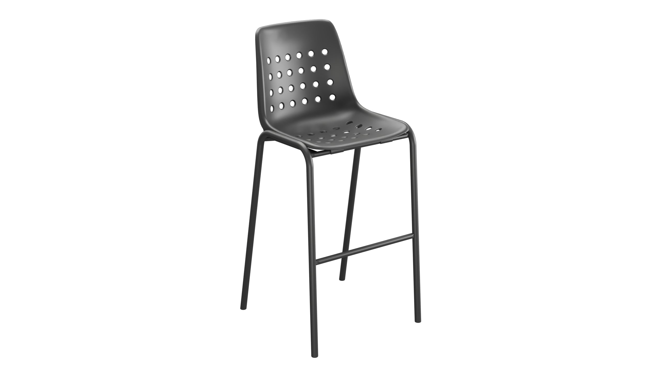 Bermuda Schalen-Barstuhl ohne Armlehne  in Anthrazit präsentiert im Onlineshop von KAQTU Design AG. Outdoor-Barstuhl ist von Schaffner