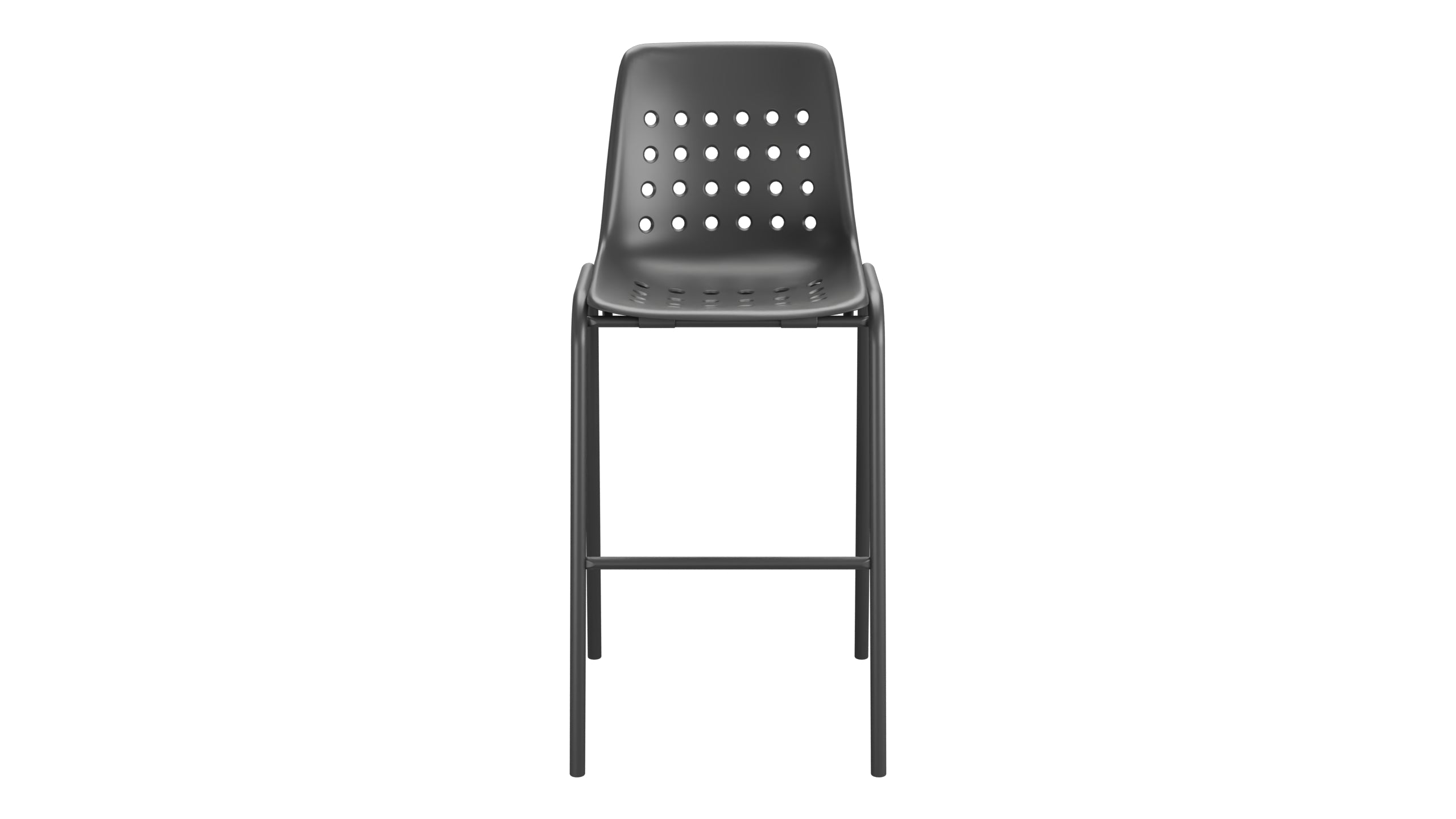 Bermuda Schalen-Barstuhl ohne Armlehne  in Anthrazit präsentiert im Onlineshop von KAQTU Design AG. Outdoor-Barstuhl ist von Schaffner