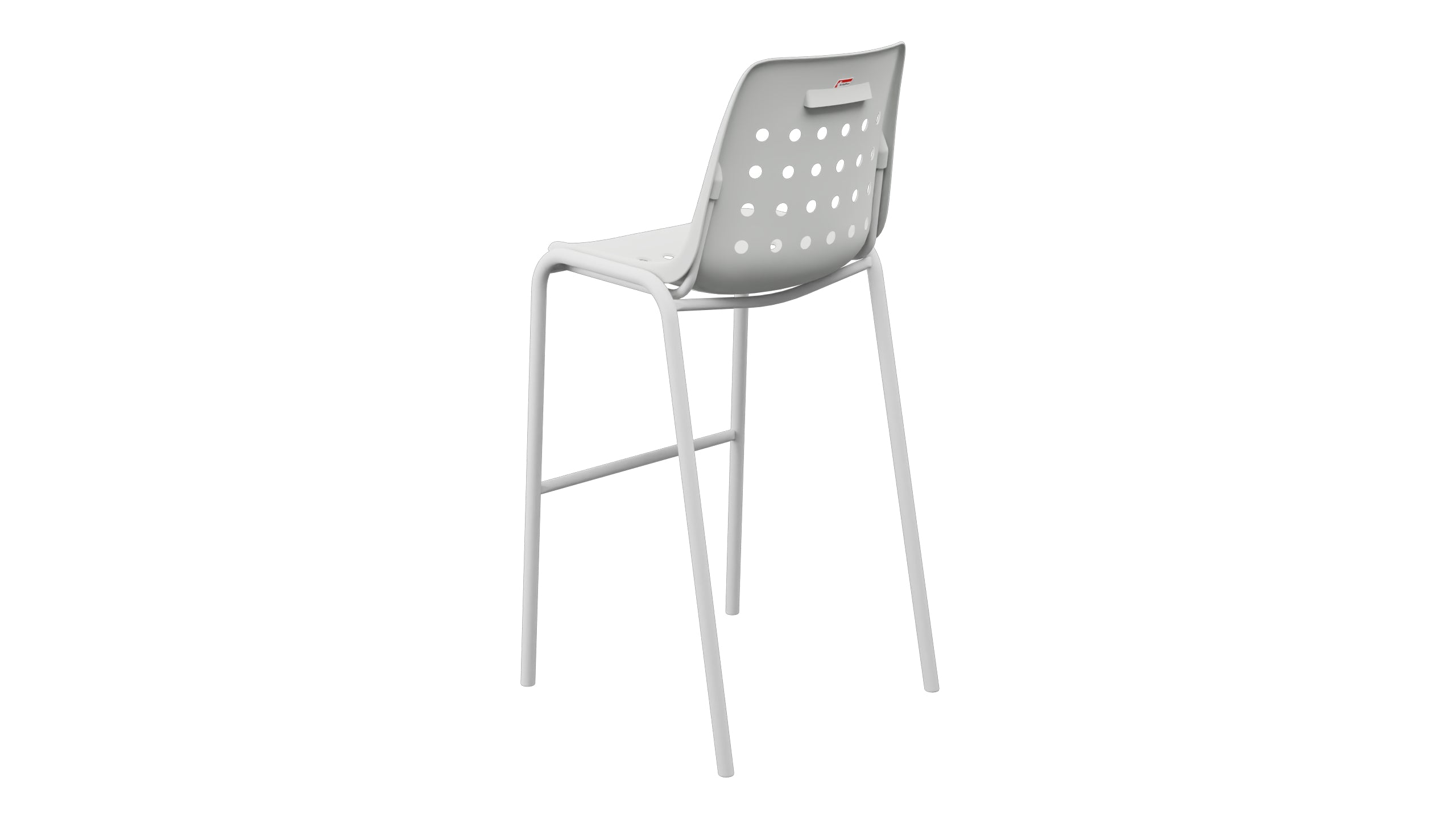 Bermuda Schalen-Barstuhl ohne Armlehne  in Alusilber präsentiert im Onlineshop von KAQTU Design AG. Outdoor-Barstuhl ist von Schaffner