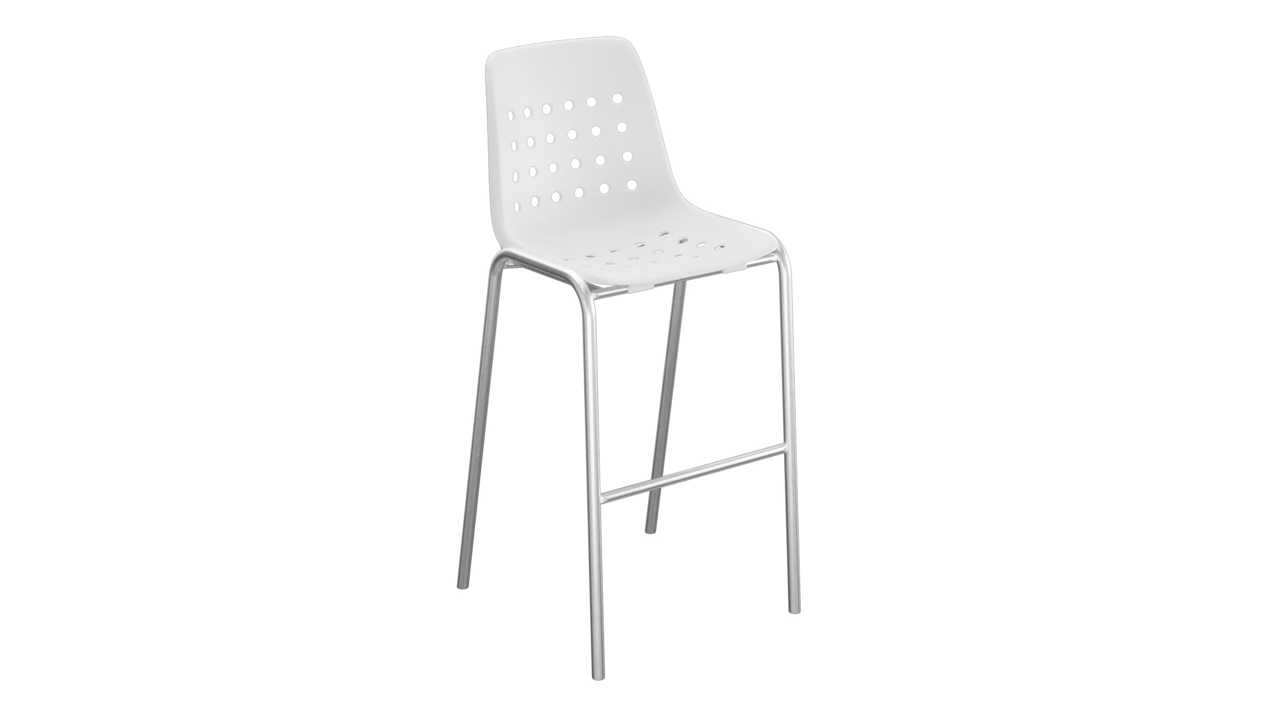 Bermuda Schalen-Barstuhl ohne Armlehne  in Weiss präsentiert im Onlineshop von KAQTU Design AG. Outdoor-Barstuhl ist von Schaffner