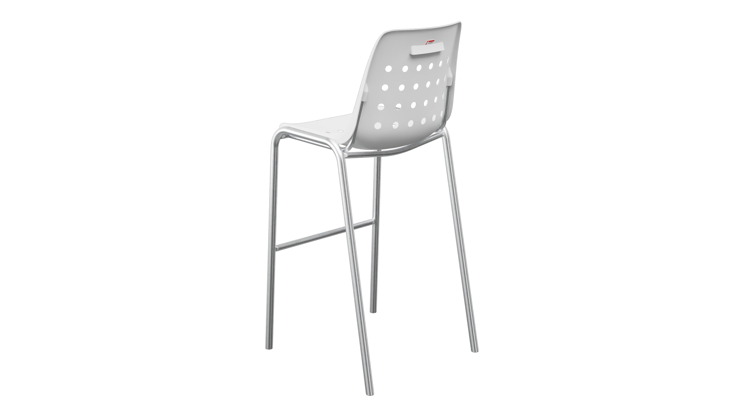 Bermuda Schalen-Barstuhl ohne Armlehne  in Weiss präsentiert im Onlineshop von KAQTU Design AG. Outdoor-Barstuhl ist von Schaffner