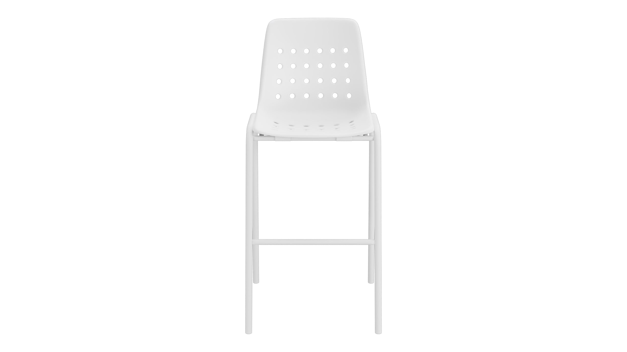 Bermuda Schalen-Barstuhl ohne Armlehne  in Weiss präsentiert im Onlineshop von KAQTU Design AG. Outdoor-Barstuhl ist von Schaffner