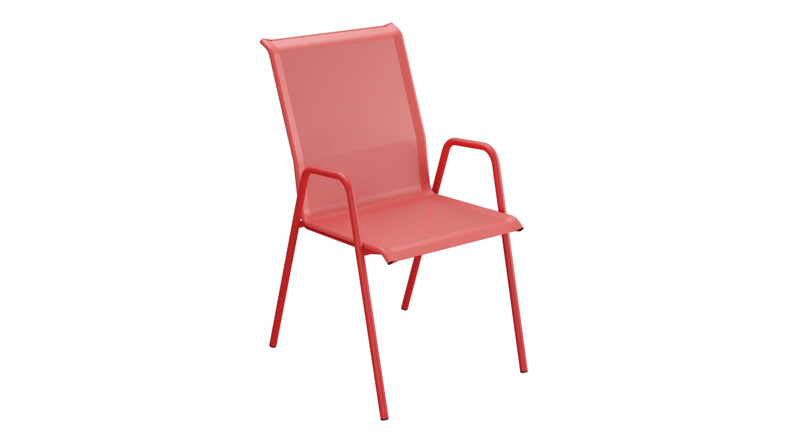 Locarno Textil-Gartenstuhl mit Armlehne in Rot präsentiert im Onlineshop von KAQTU Design AG. Gartenstuhl mit Armlehnen ist von Schaffner