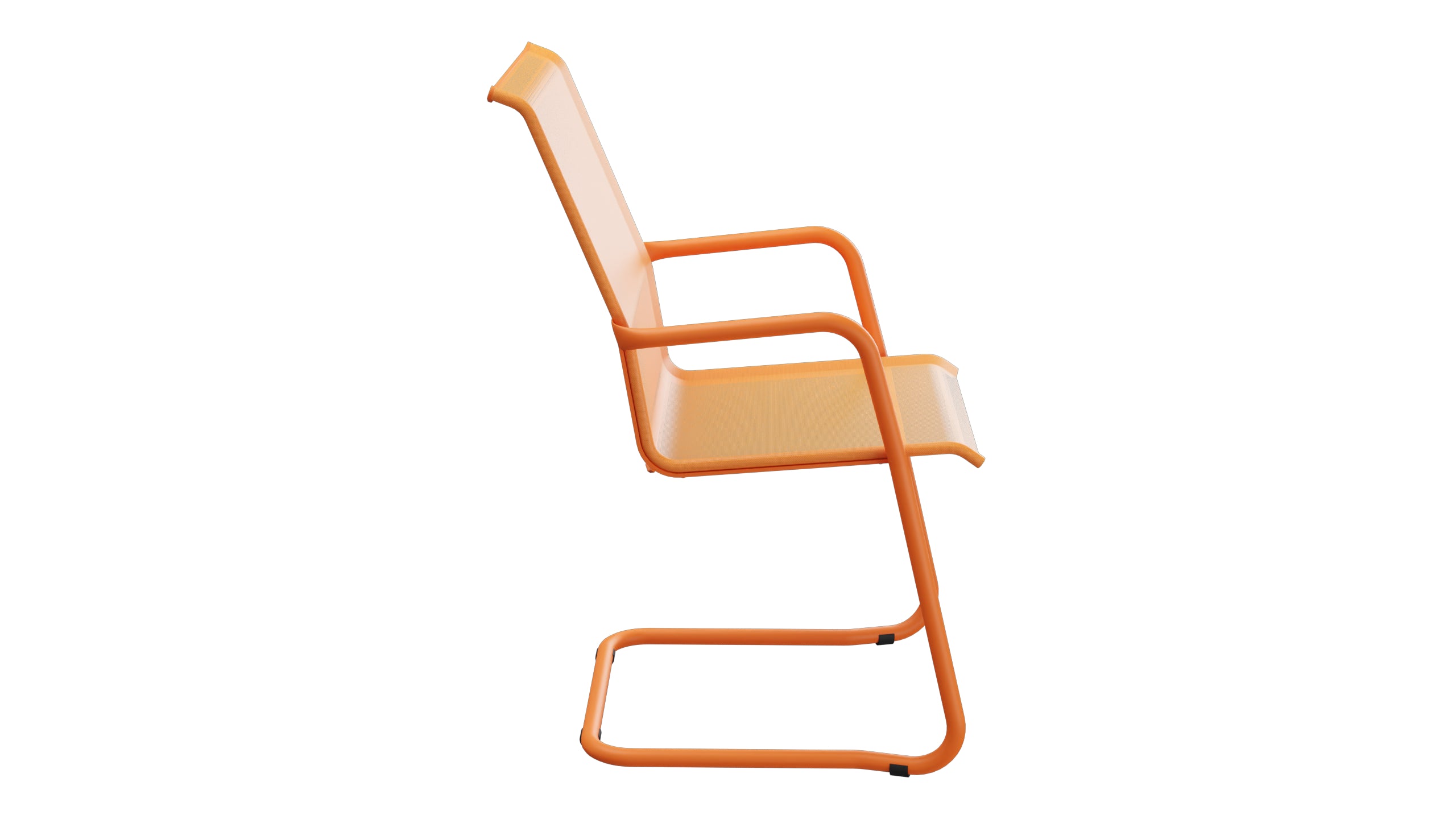 Locarno Textil-Gartenstuhl mit Armlehne Freischwinger in Orange präsentiert im Onlineshop von KAQTU Design AG. Gartenstuhl mit Armlehnen ist von Schaffner