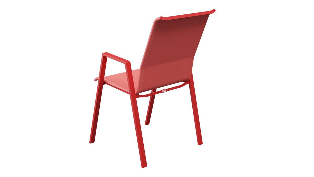 Luzern Textil-Sessel  mit Armlehne Comfort in Rot präsentiert im Onlineshop von KAQTU Design AG. Gartenstuhl ist von Schaffner