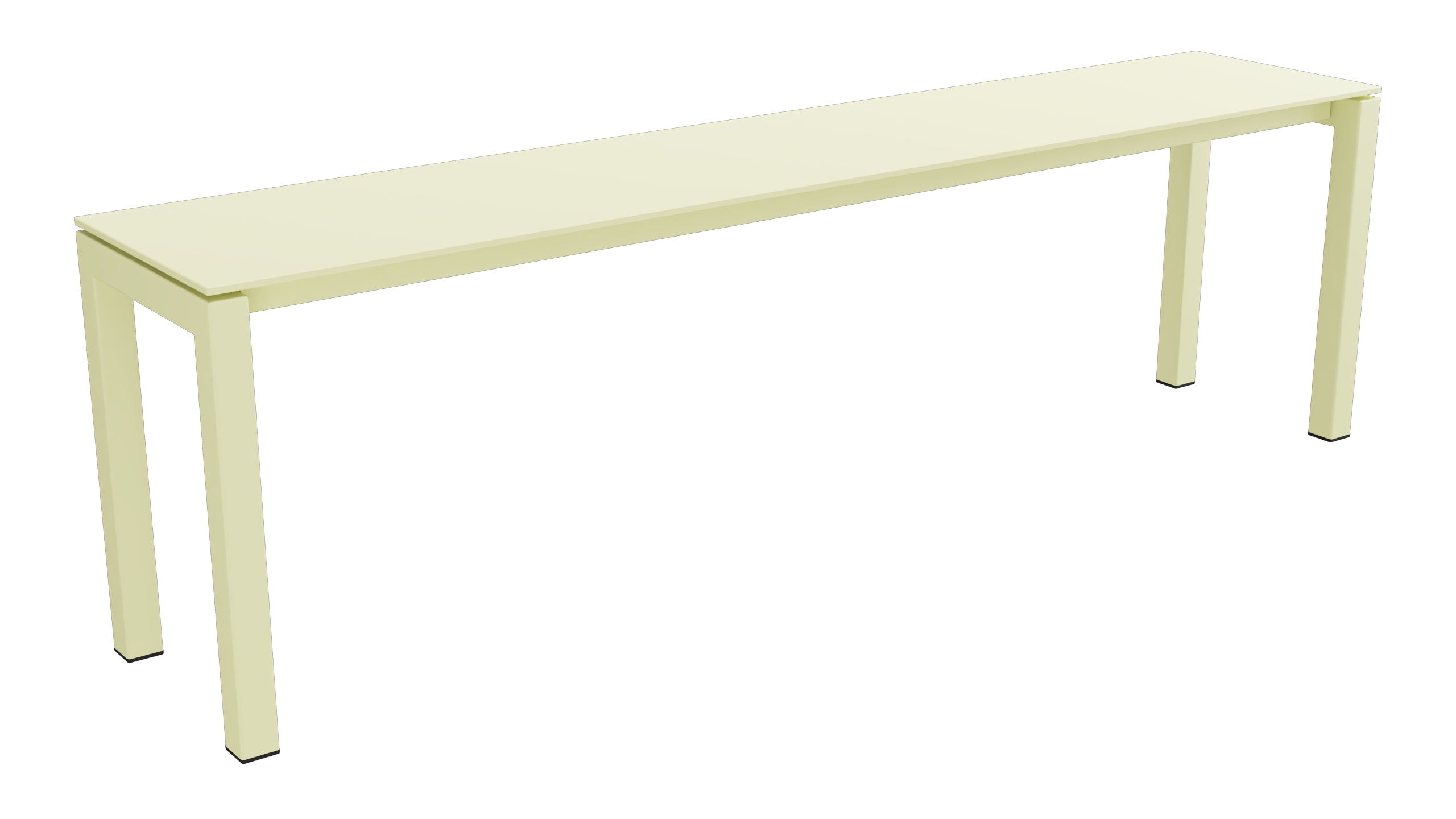 Luzern Glasfaser-Gartenbank Decor 160x32 in Buchsbaumgelb präsentiert im Onlineshop von KAQTU Design AG. Gartenbank ist von Schaffner