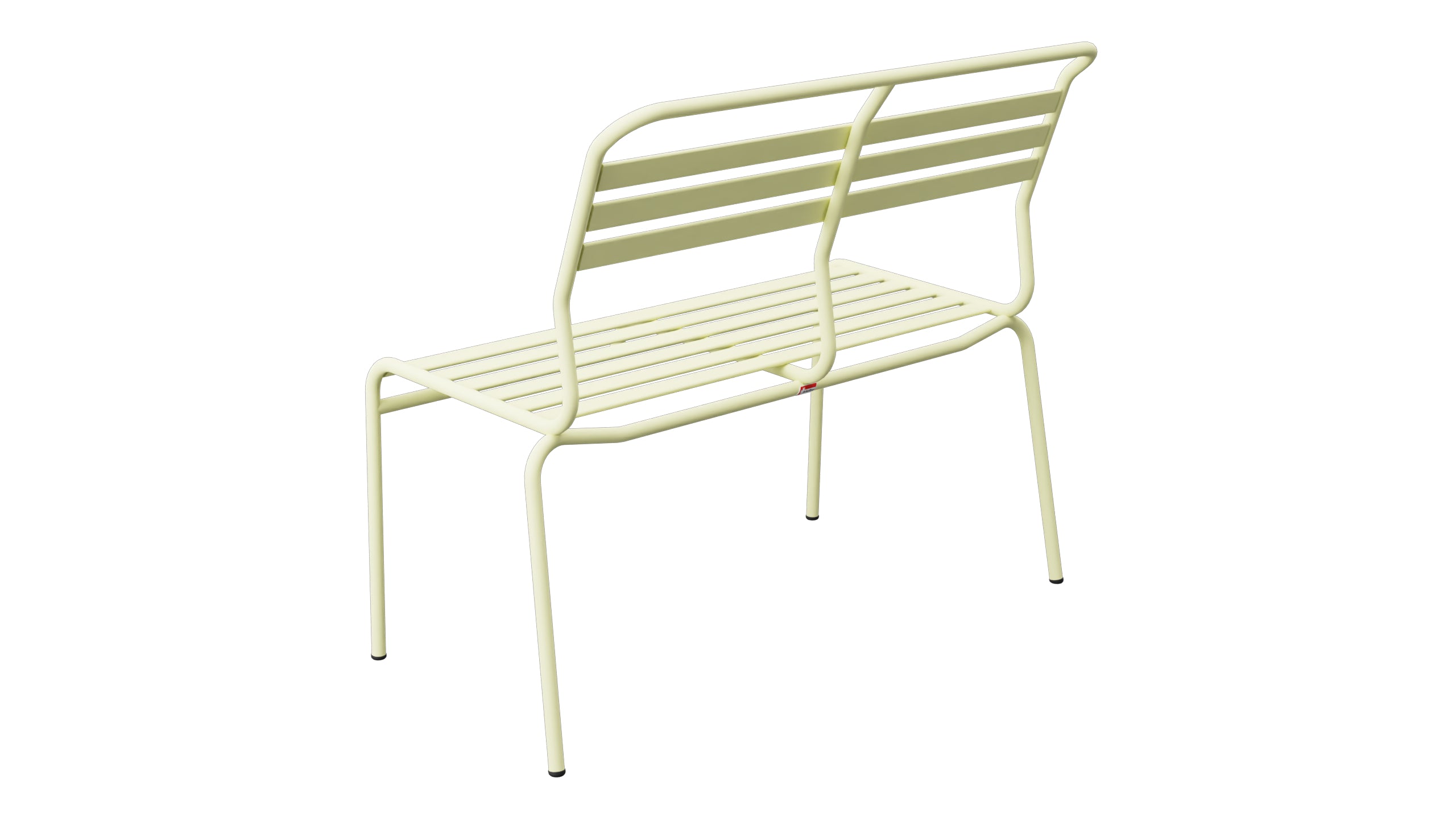 Säntis Lättli-2er Gartenbank ohne Armlehne in Buchsbaumgelb präsentiert im Onlineshop von KAQTU Design AG. Gartenbank ist von Schaffner