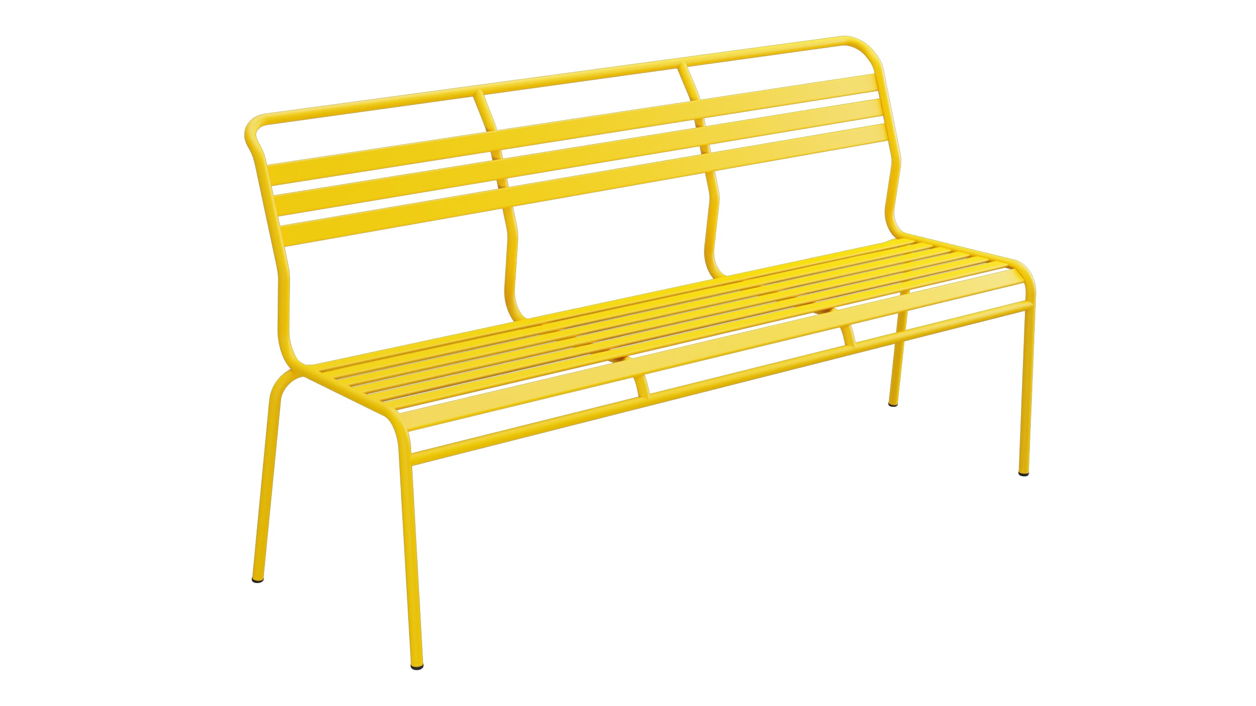 Säntis Lättli-3er Gartenbank ohne Armlehne in Gelb präsentiert im Onlineshop von KAQTU Design AG. Gartenbank ist von Schaffner