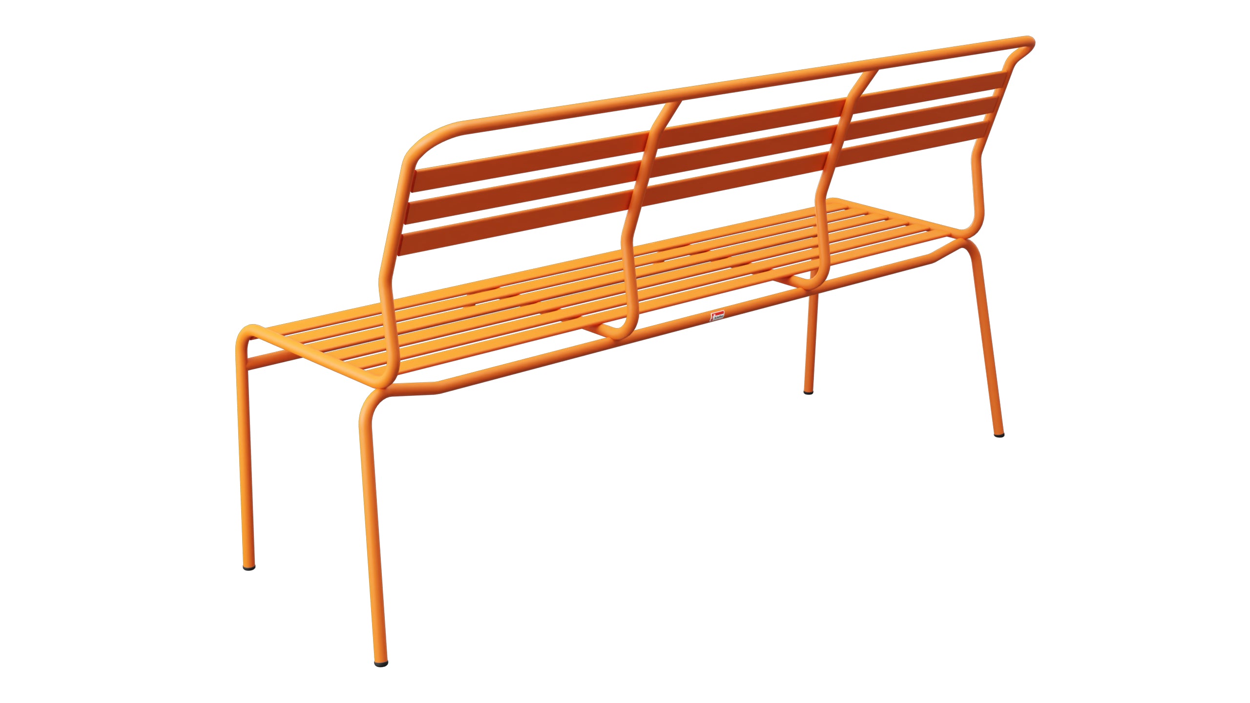 Säntis Lättli-3er Gartenbank ohne Armlehne in Orange präsentiert im Onlineshop von KAQTU Design AG. Gartenbank ist von Schaffner