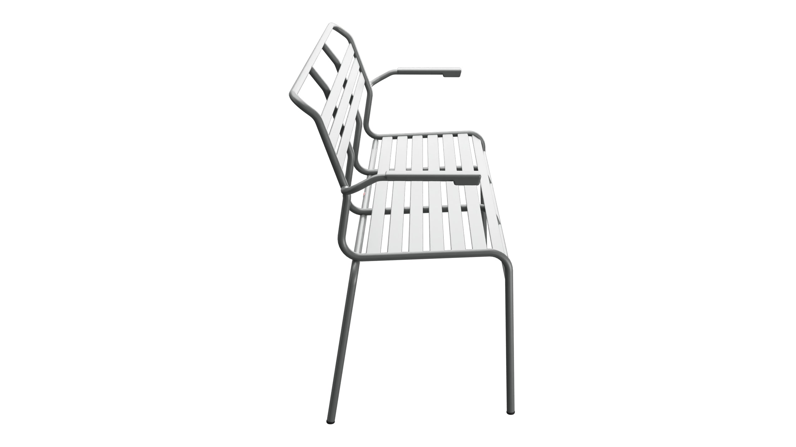 Säntis Lättli-3er Gartenbank mit Armlehne in Graphit präsentiert im Onlineshop von KAQTU Design AG. Gartenbank ist von Schaffner