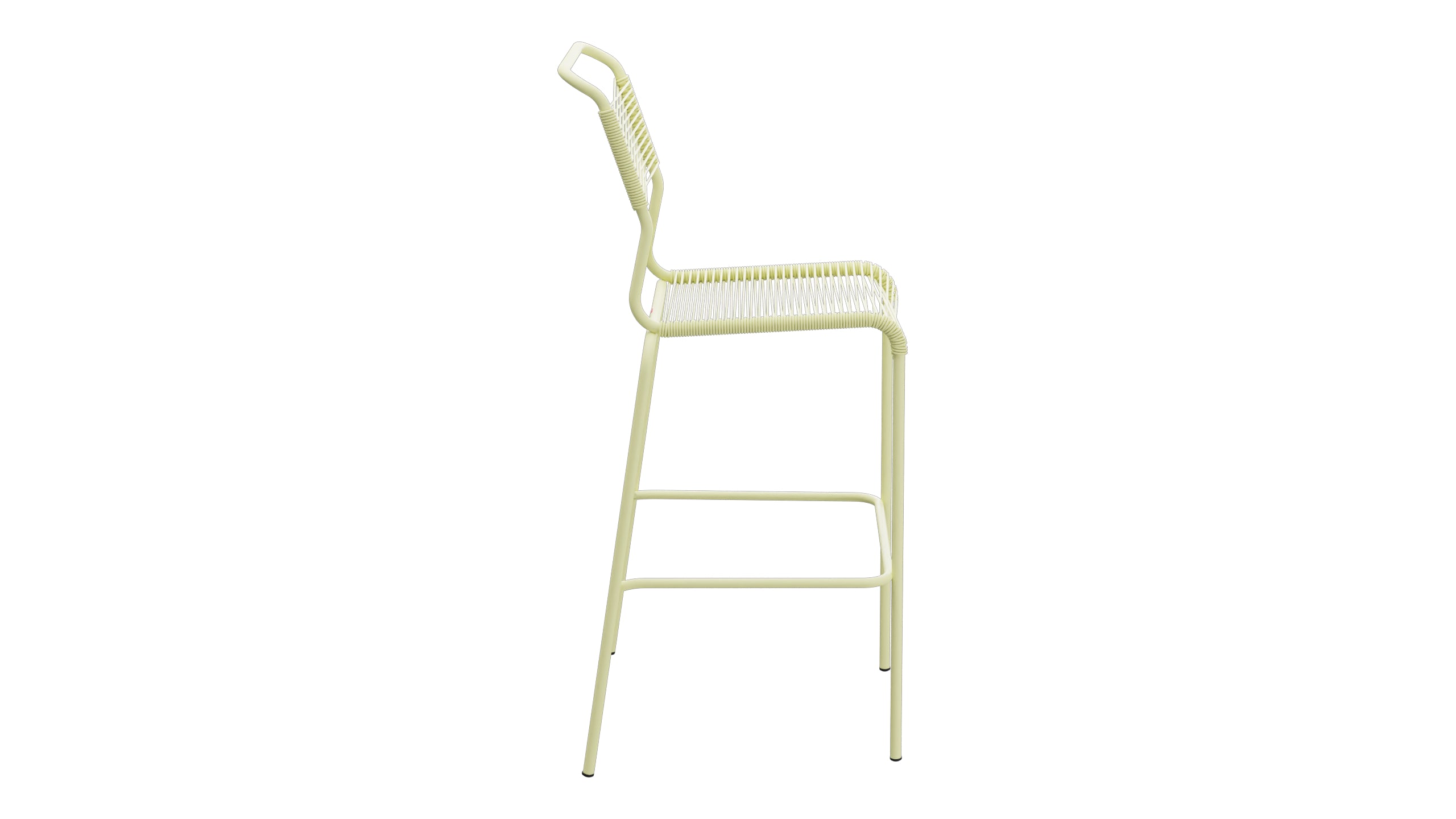 Säntis Spaghetti-Barstuhl Outdoor ohne Armlehne in Buchsbaumgelb präsentiert im Onlineshop von KAQTU Design AG. Outdoor-Barstuhl ist von Schaffner