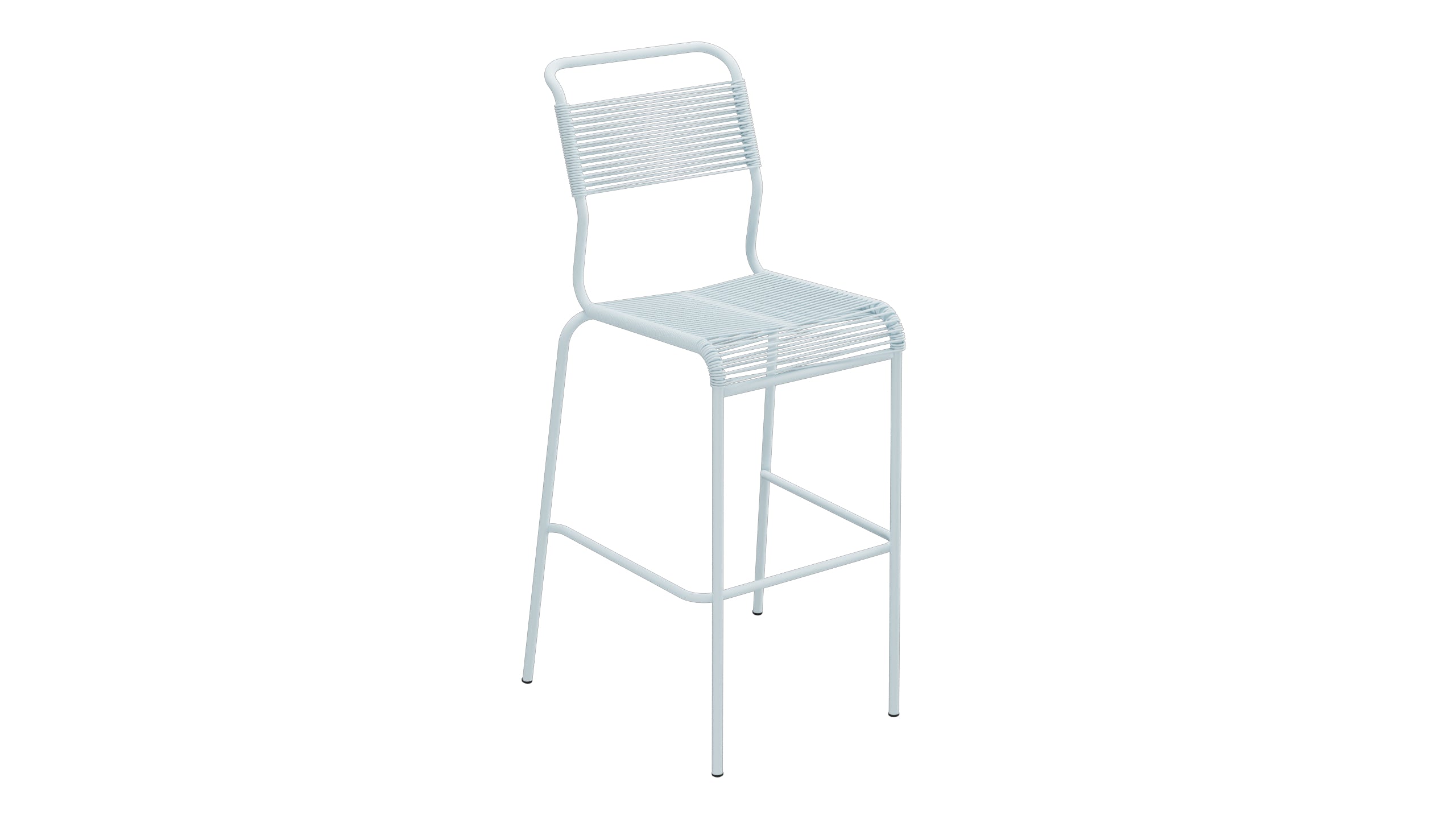Säntis Spaghetti-Barstuhl Outdoor ohne Armlehne in Pastellblau präsentiert im Onlineshop von KAQTU Design AG. Outdoor-Barstuhl ist von Schaffner