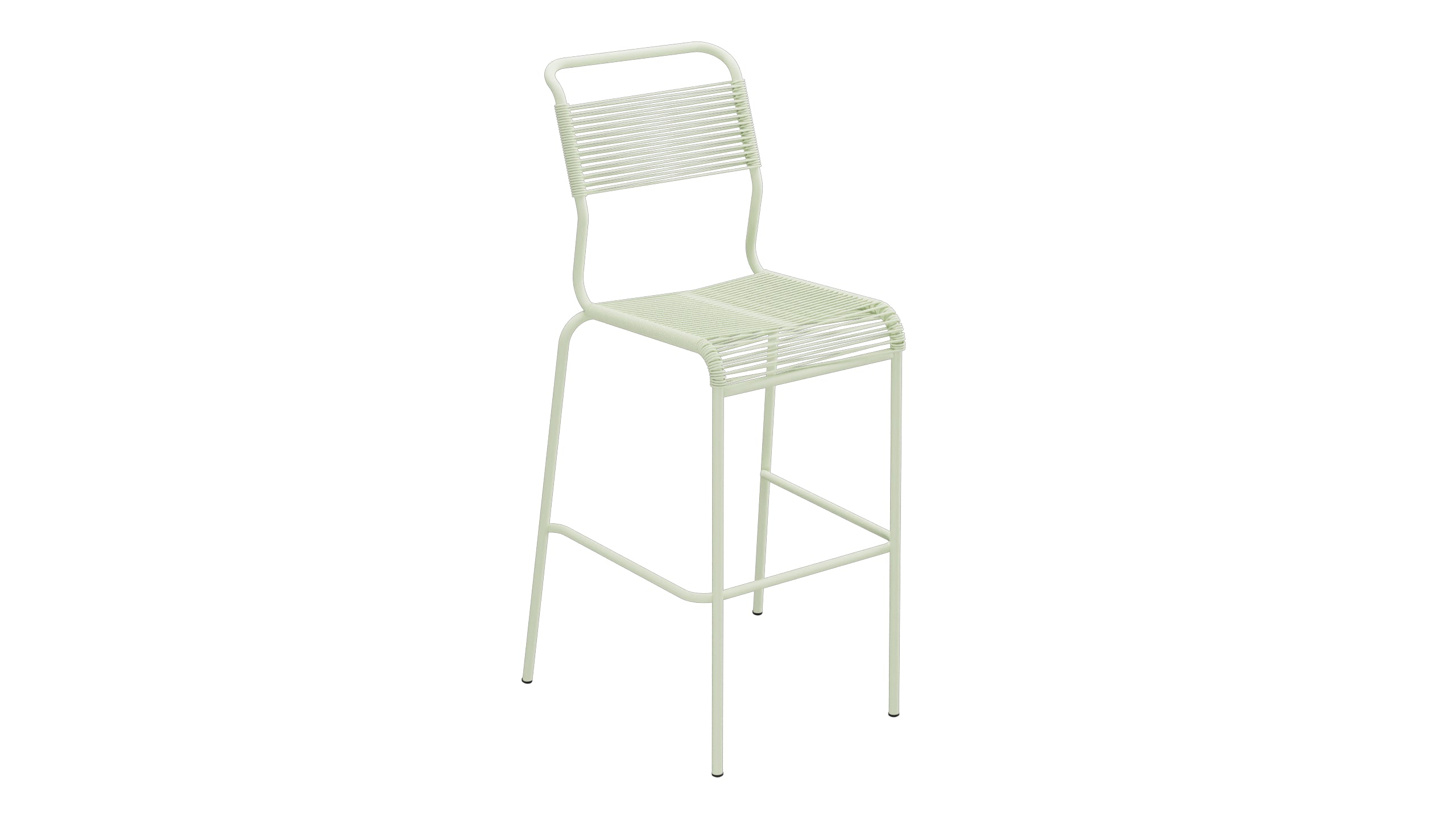 Säntis Spaghetti-Barstuhl Outdoor ohne Armlehne in Pastellgrün präsentiert im Onlineshop von KAQTU Design AG. Outdoor-Barstuhl ist von Schaffner