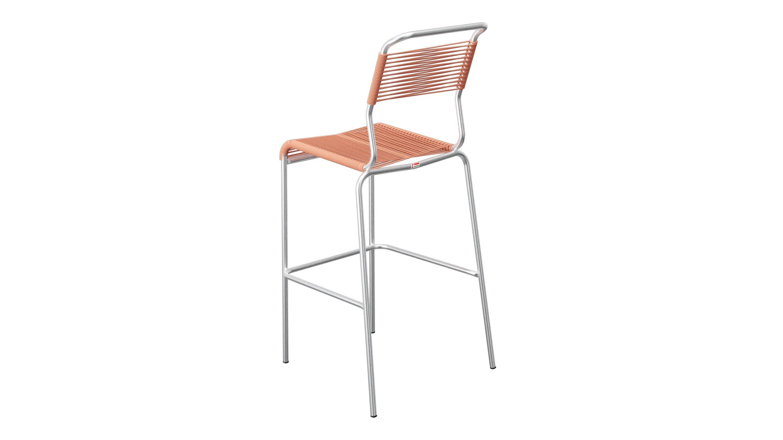 Säntis Spaghetti-Barstuhl Outdoor ohne Armlehne in Pastellterracotta präsentiert im Onlineshop von KAQTU Design AG. Outdoor-Barstuhl ist von Schaffner