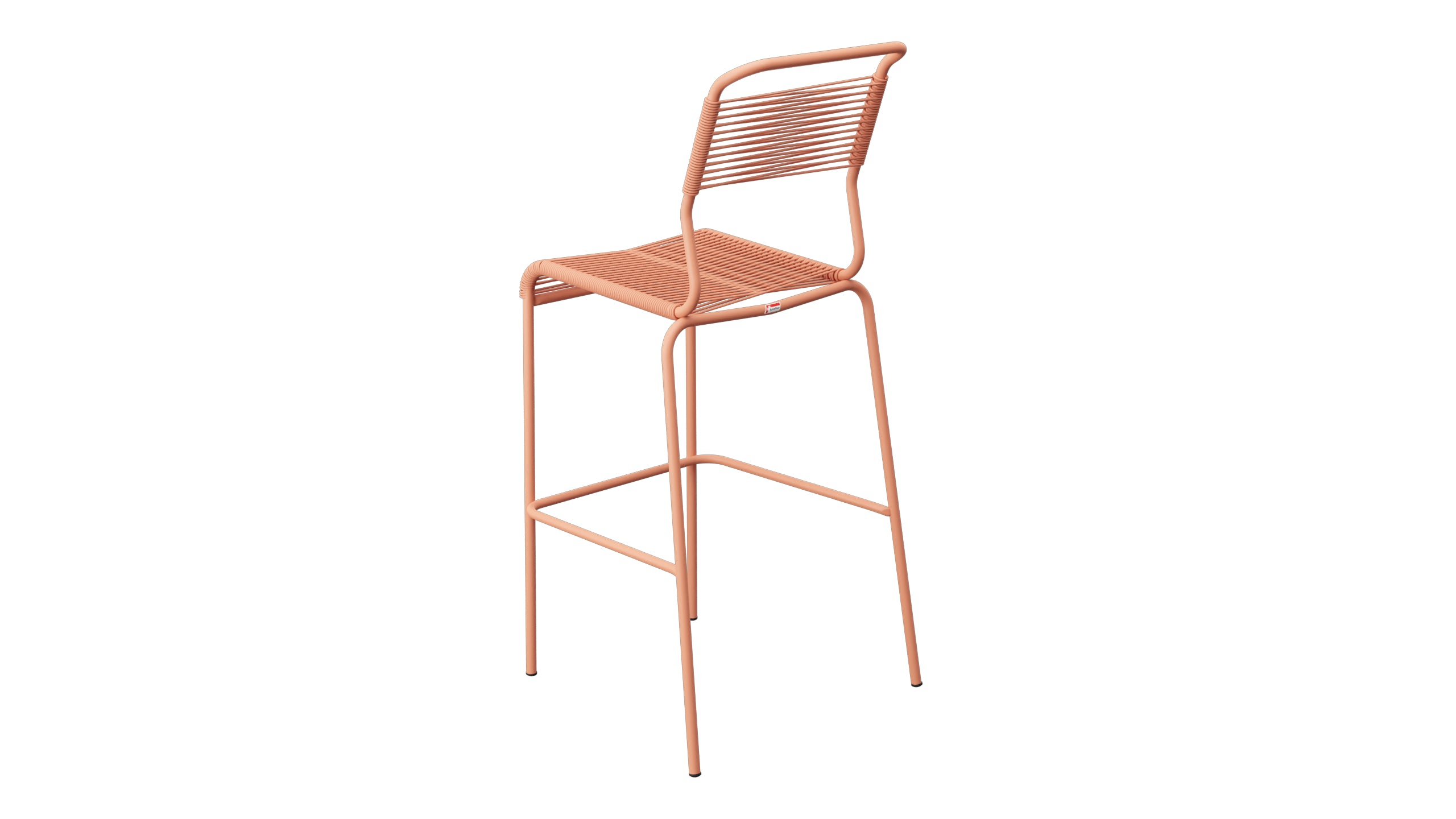 Säntis Spaghetti-Barstuhl Outdoor ohne Armlehne in Pastellterracotta präsentiert im Onlineshop von KAQTU Design AG. Outdoor-Barstuhl ist von Schaffner