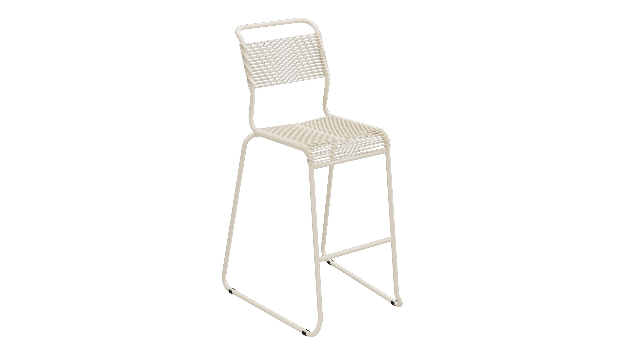 Säntis Spaghetti-Barstuhl Outdoor ohne Armlehne Kufen in Pastellsand präsentiert im Onlineshop von KAQTU Design AG. Outdoor-Barstuhl ist von Schaffner